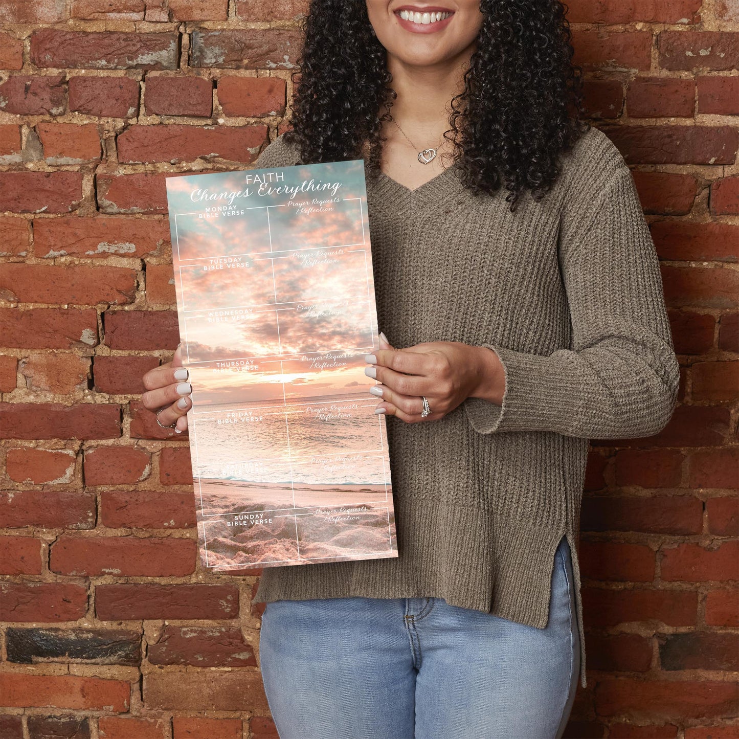 Beach Sunset Faith Changes Everything Prayer Tracker | 8x16