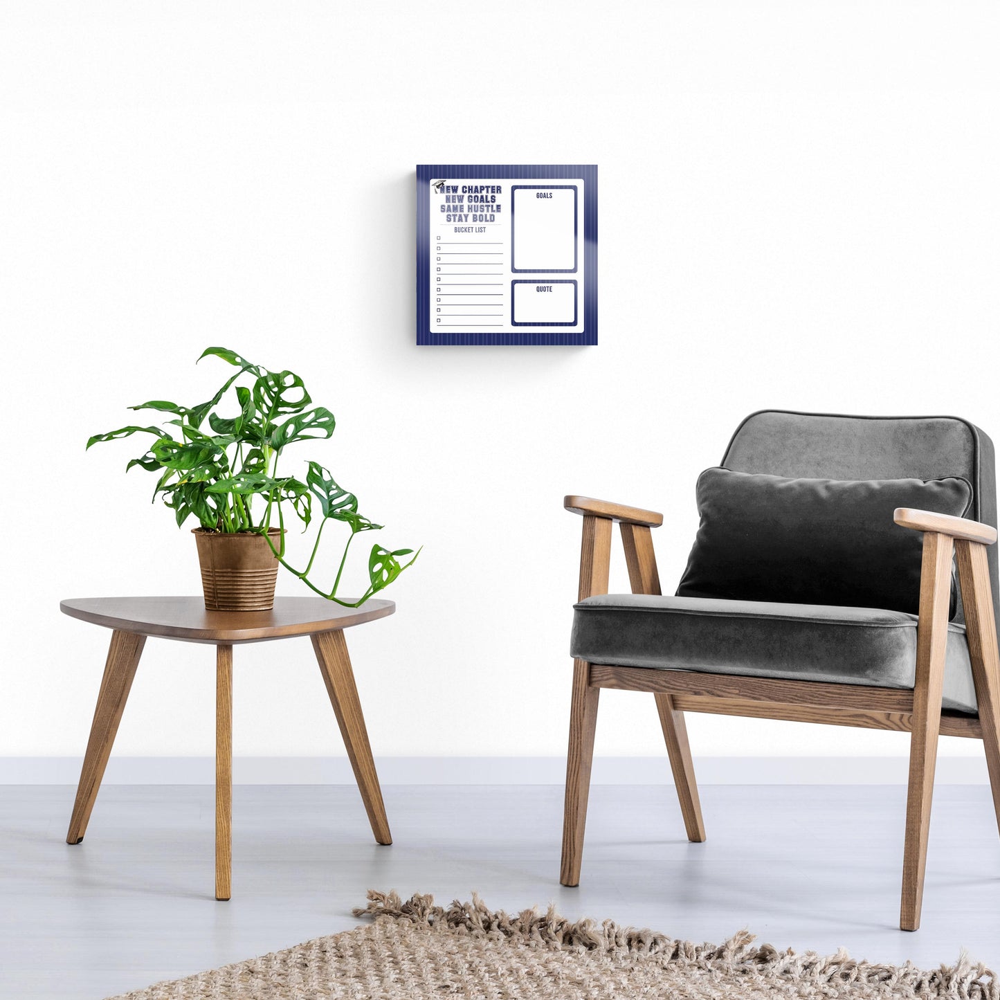 Graduation Tracker Navy Stripe Stay Bold | 12x12