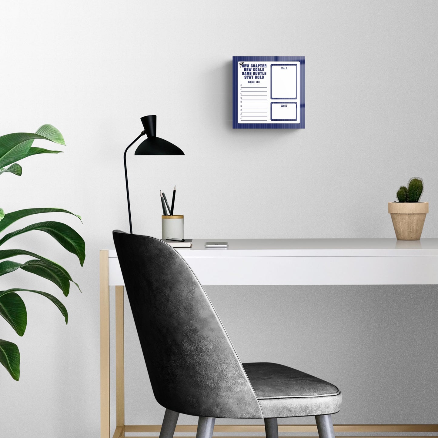Graduation Tracker Navy Stripe Stay Bold | 8x8