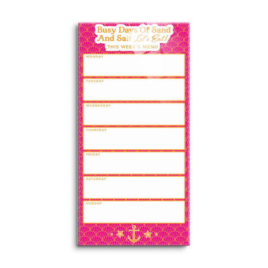 Coastal Sand And Salt Let's Eat Menu Pink | 8x16