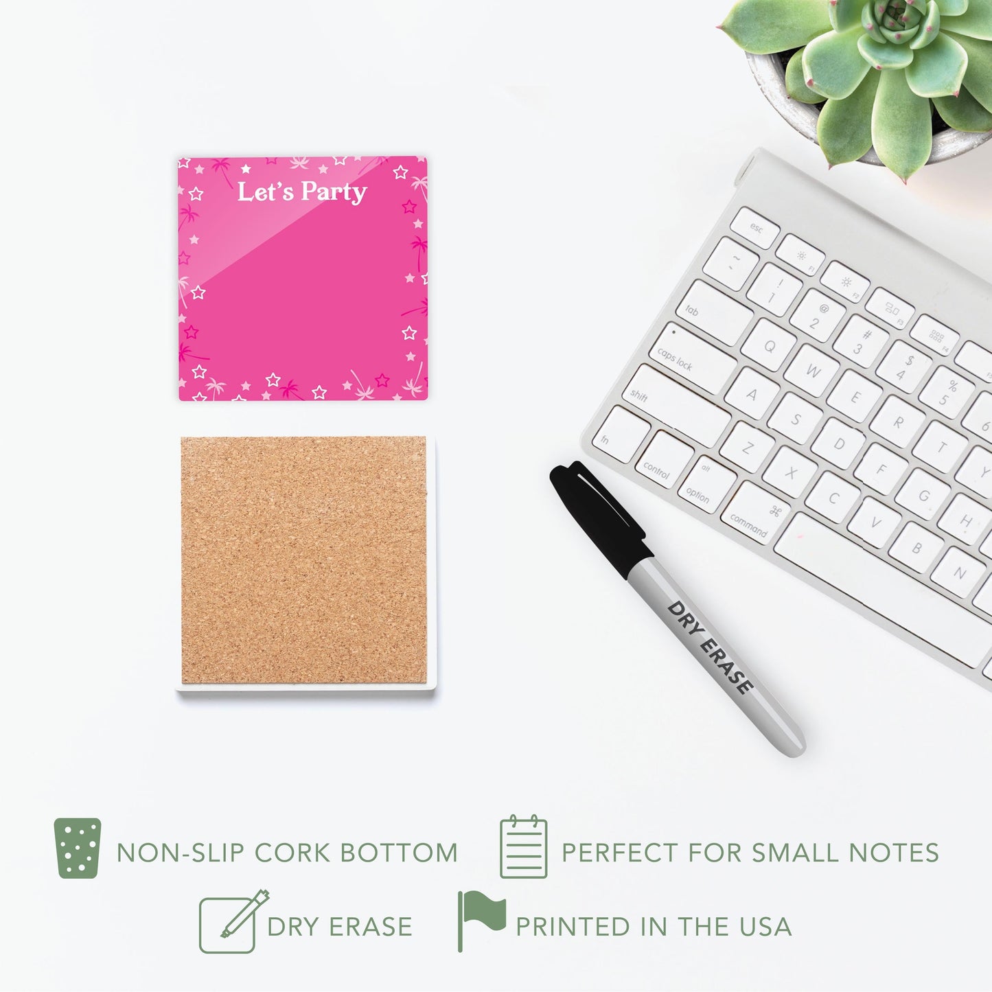 Pink Dream Stars and Palm Trees Letâ€™s Party | 4x4