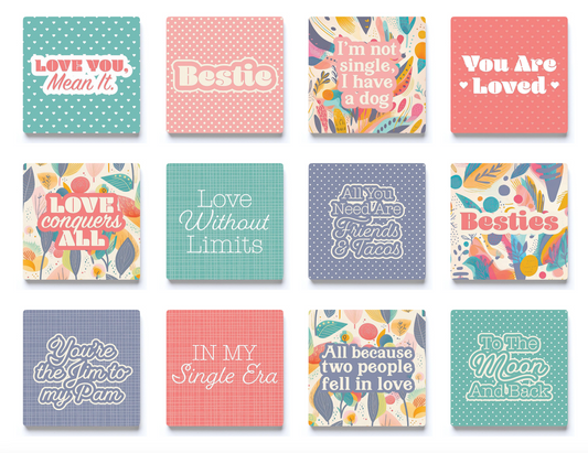 Bestie Square Coasters Pre-Pack | 48 Pieces