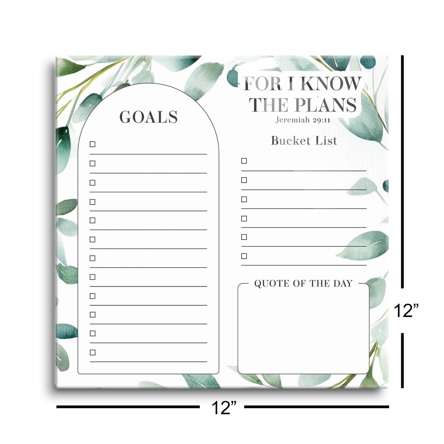Graduation Tracker Sage Leaves I Know The Plans | 12x12