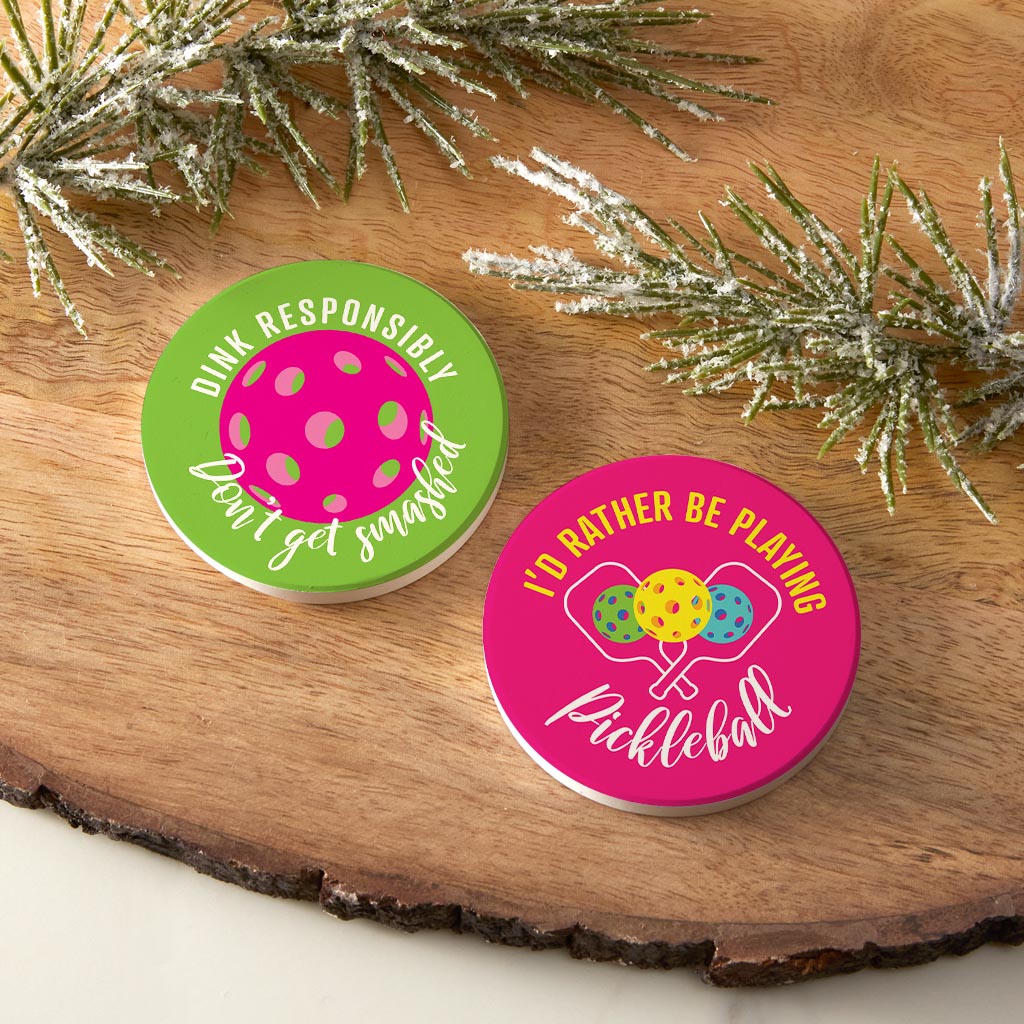Neon Pickleball Dink Responsibly & I'd Rather | 2.65x2.65