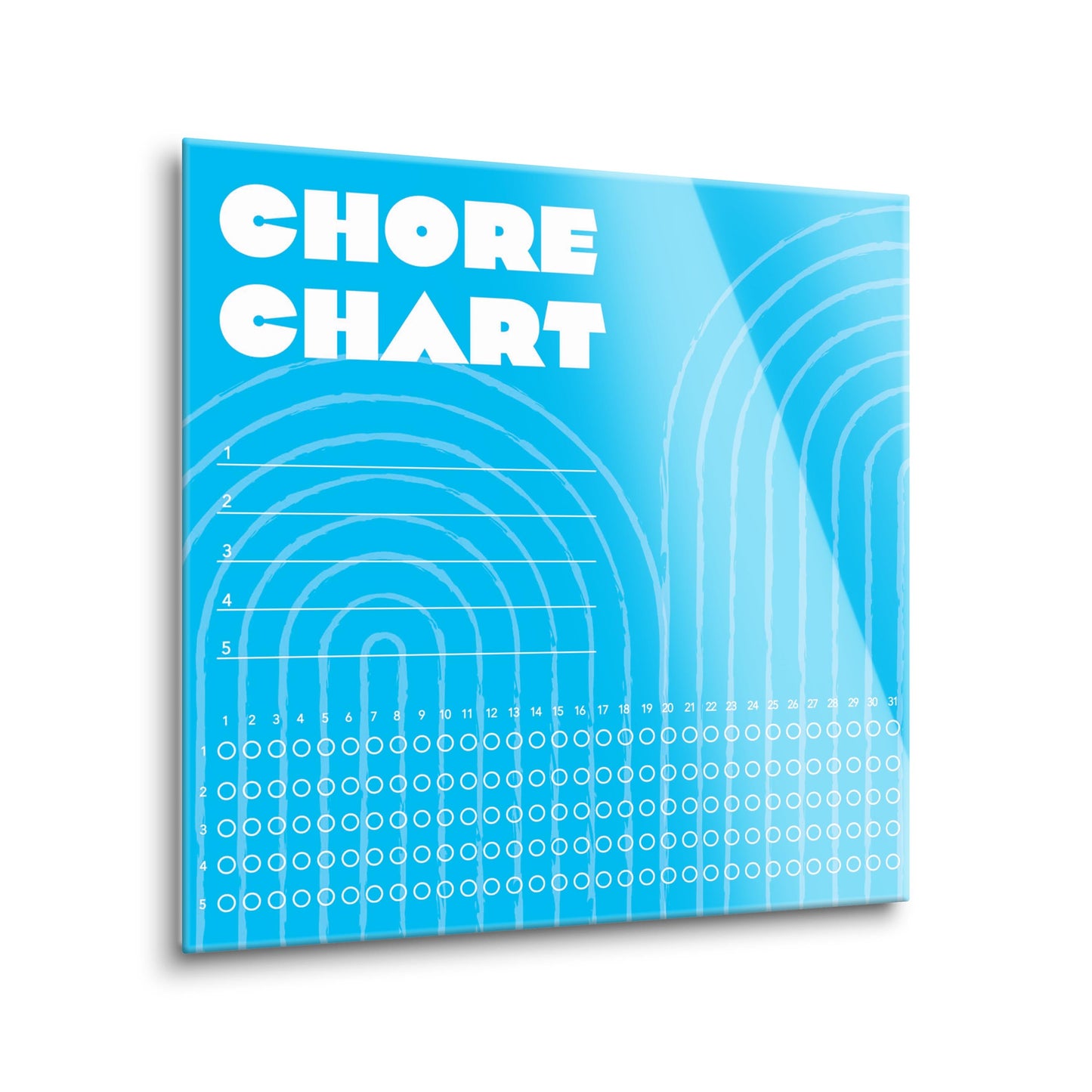 Neon Blue Chore Chart | 8x8