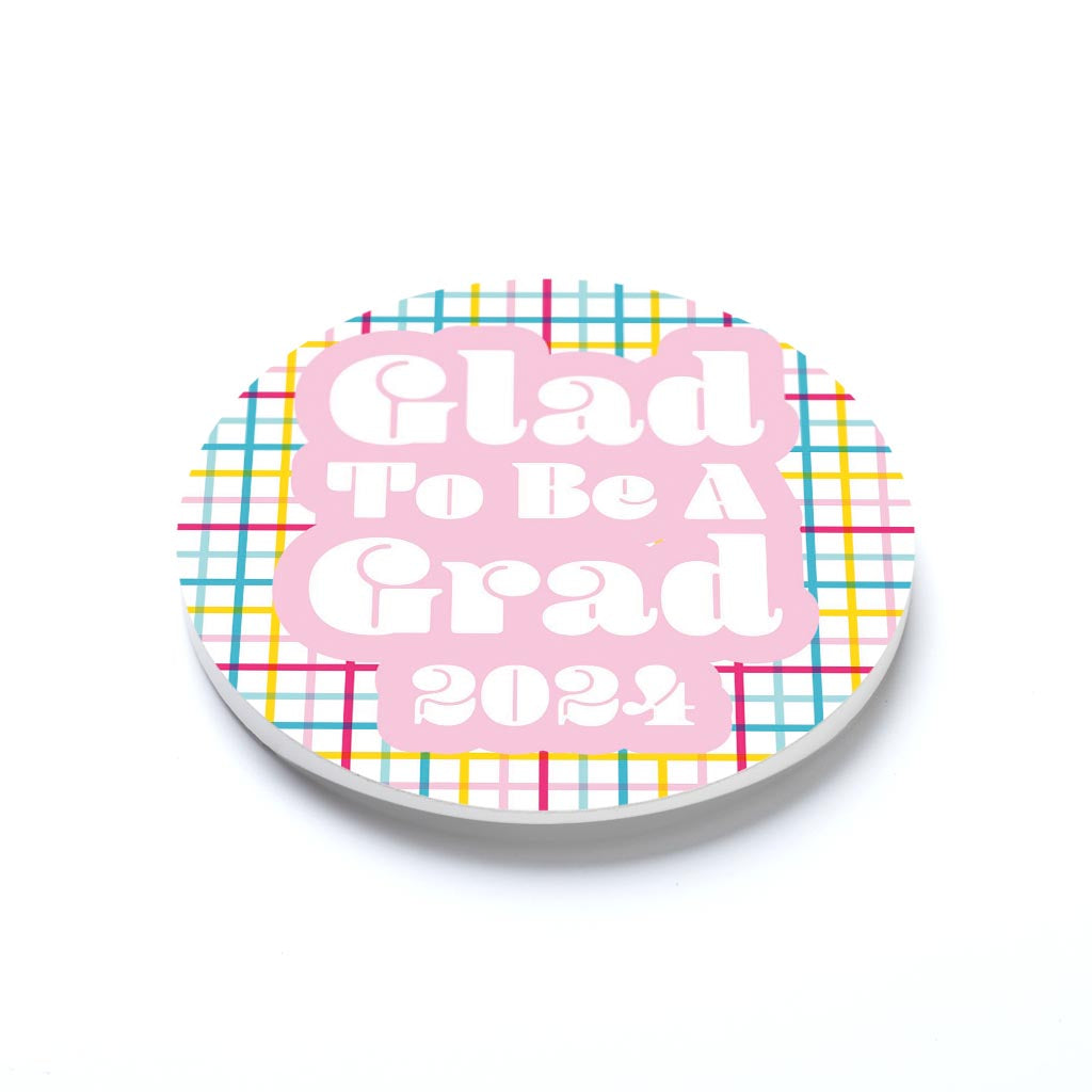 Graduation 2024 Glad To Be A Grad Colorful Grid | 2.65x2.65