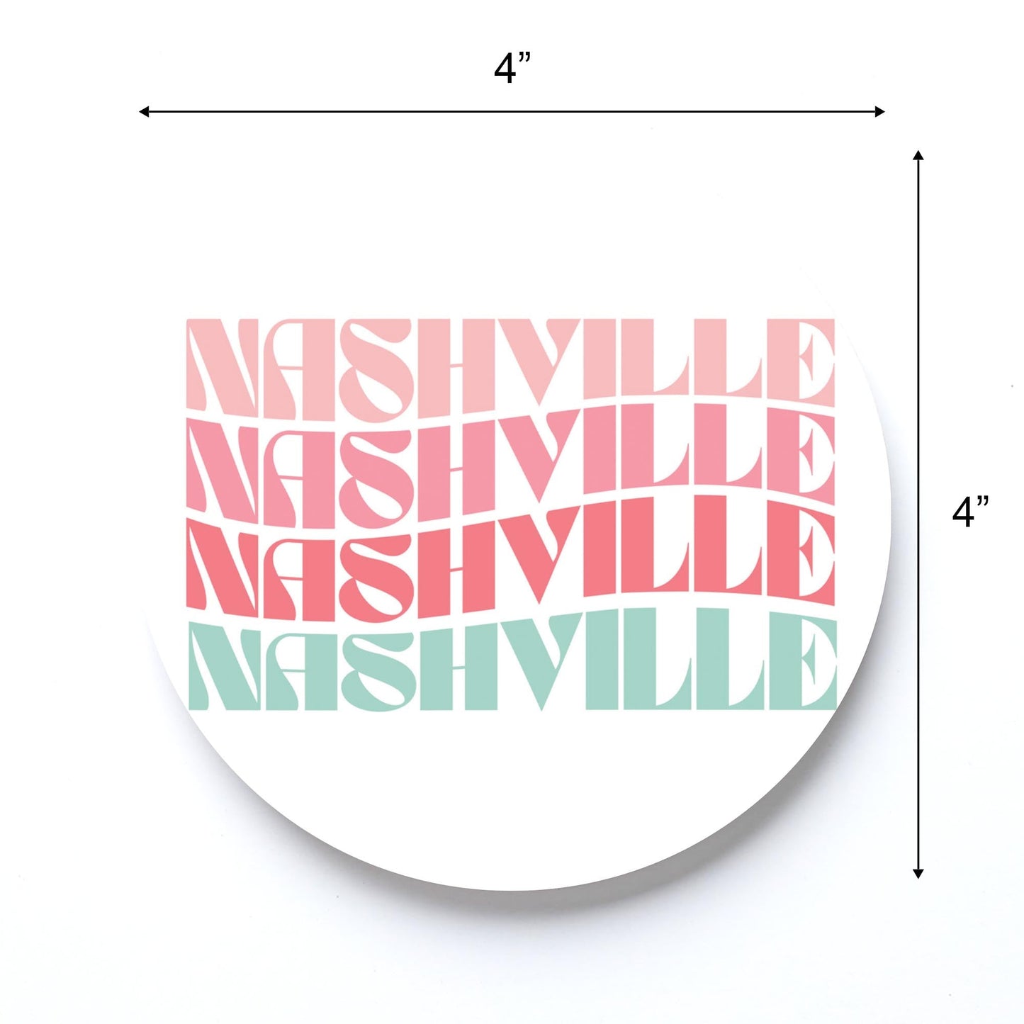 4in Round Coaster | Retro Wave