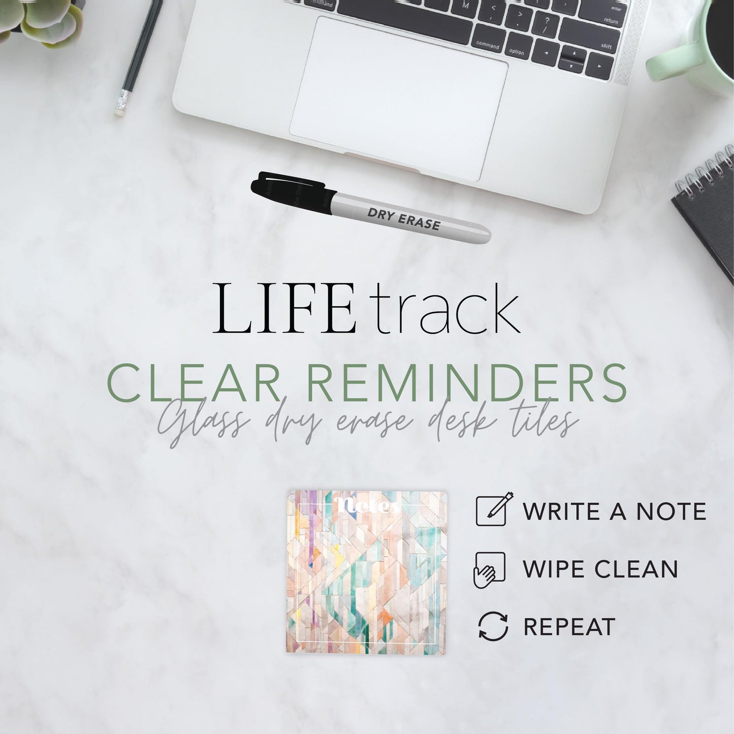 Retro Pastel Notes Colorful Wood | 4x4