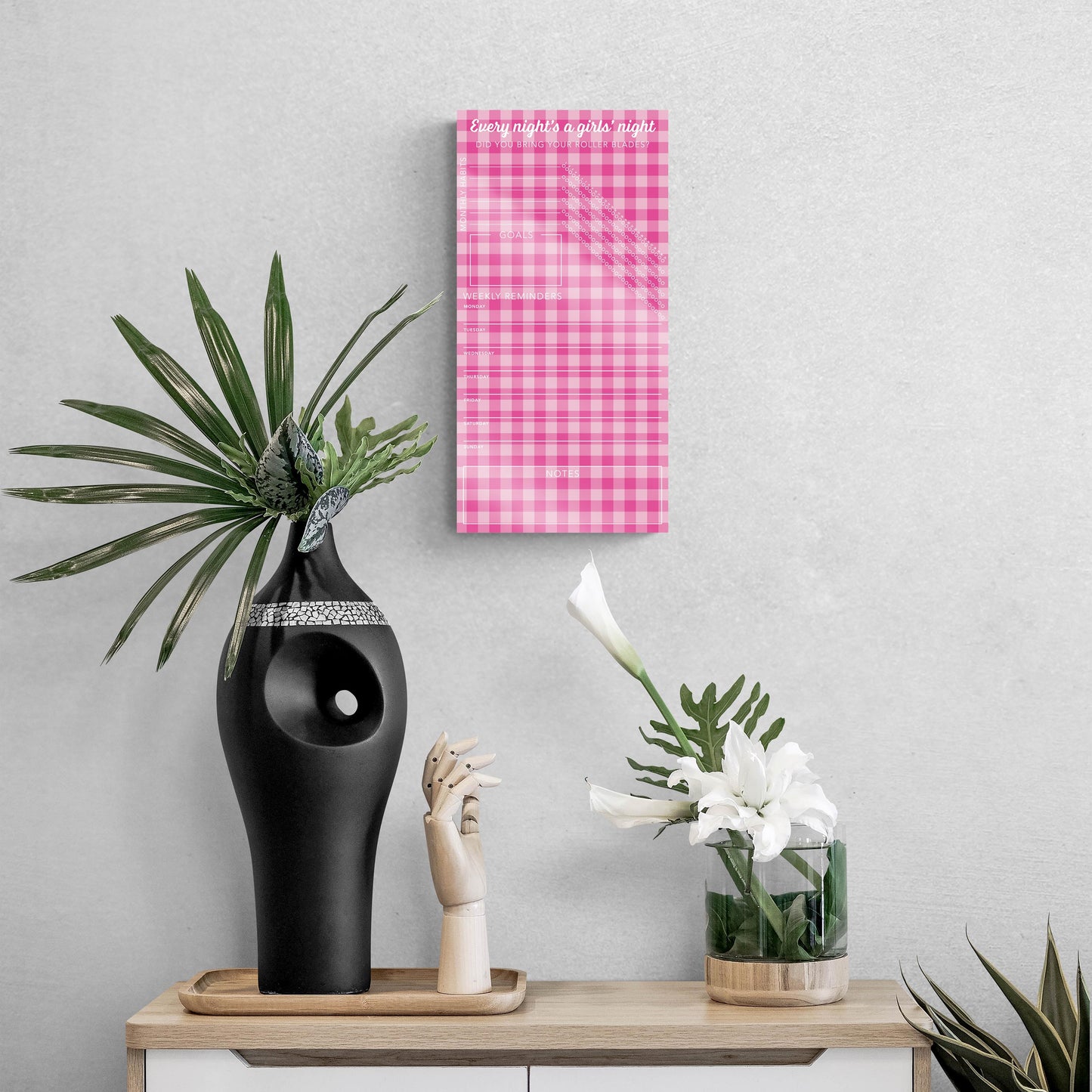 Pink Dream Checkered Habit Tracker Girls' Night | 8x16