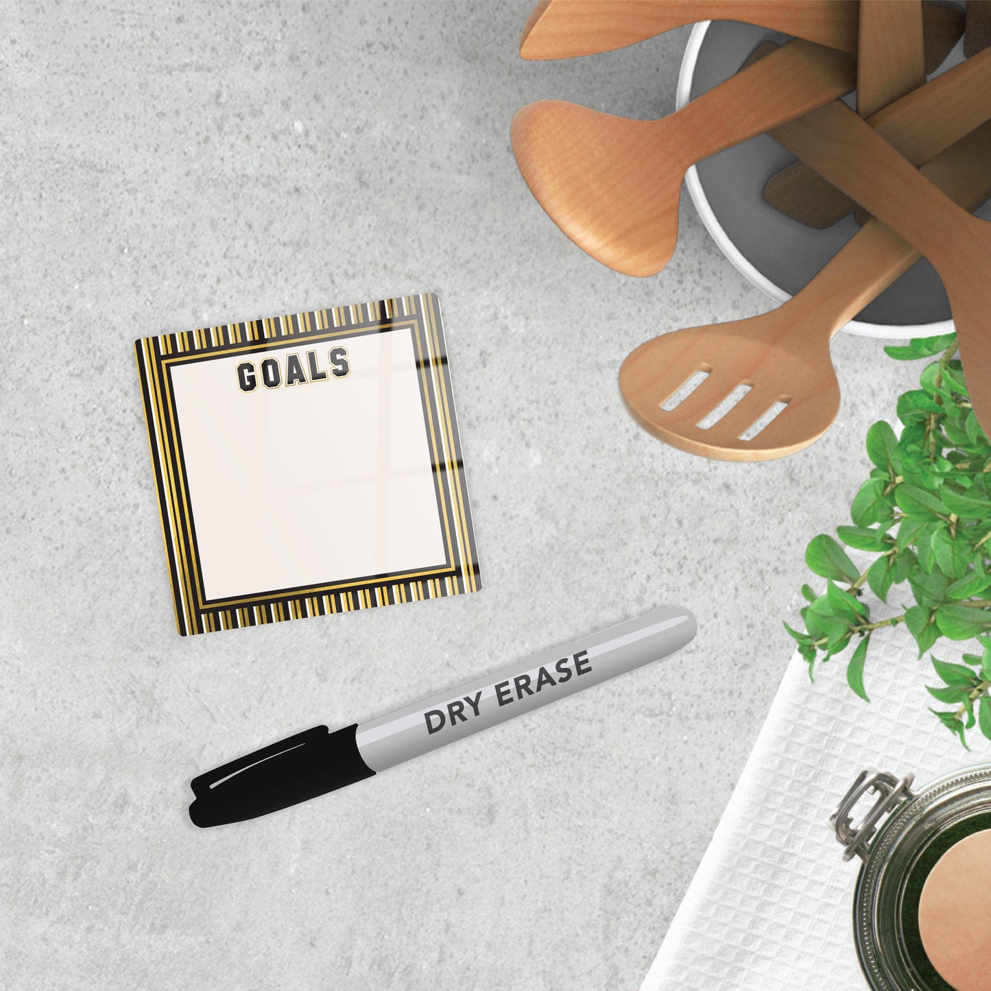 Graduation Reminders Gold Stripe Goals | 4x4