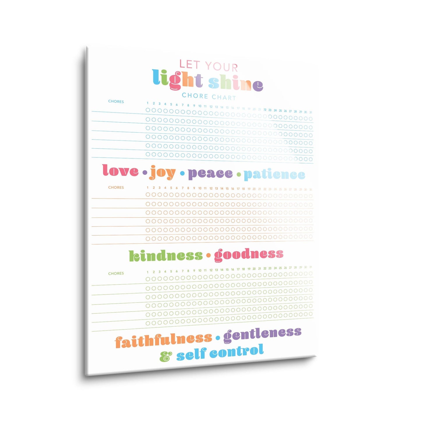 Children's Fruits of the Spirit Habit Tracker | 12x16