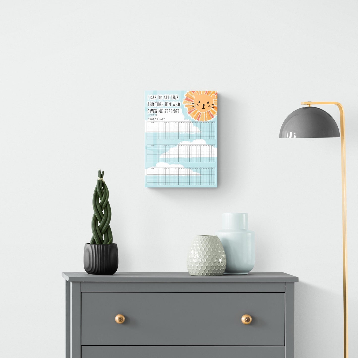 Children's Lion Sun Habit Tracker | 12x16