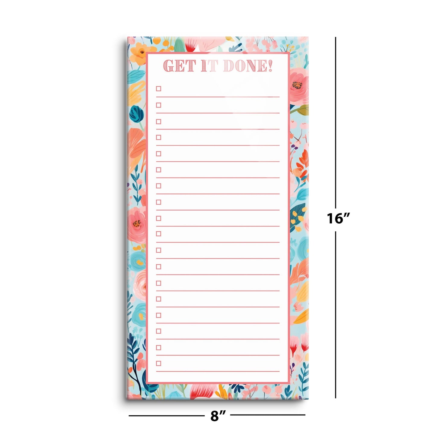 Spring Tracker Floral To Do List Get It Done! | 8x16