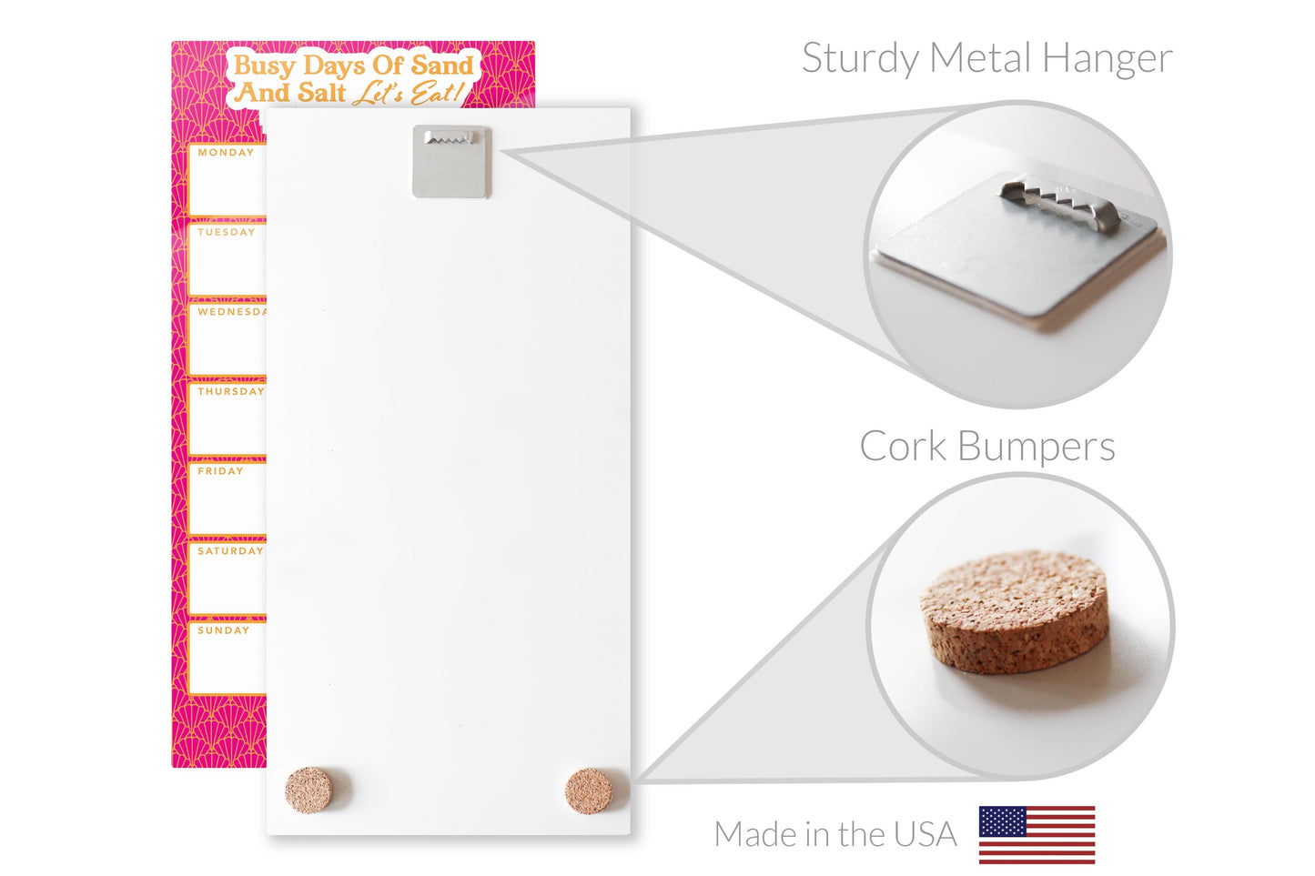 Coastal Sand And Salt Let's Eat Menu Pink | 12x24