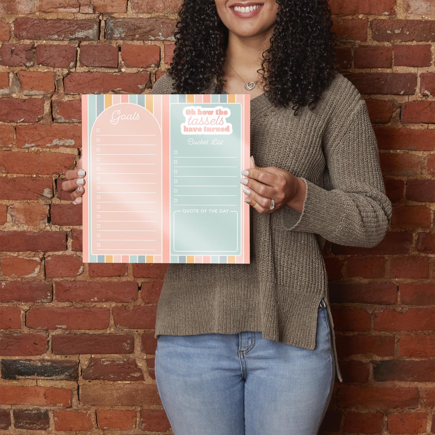 Graduation Tracker Pastel Stripe Tassels | 12x12