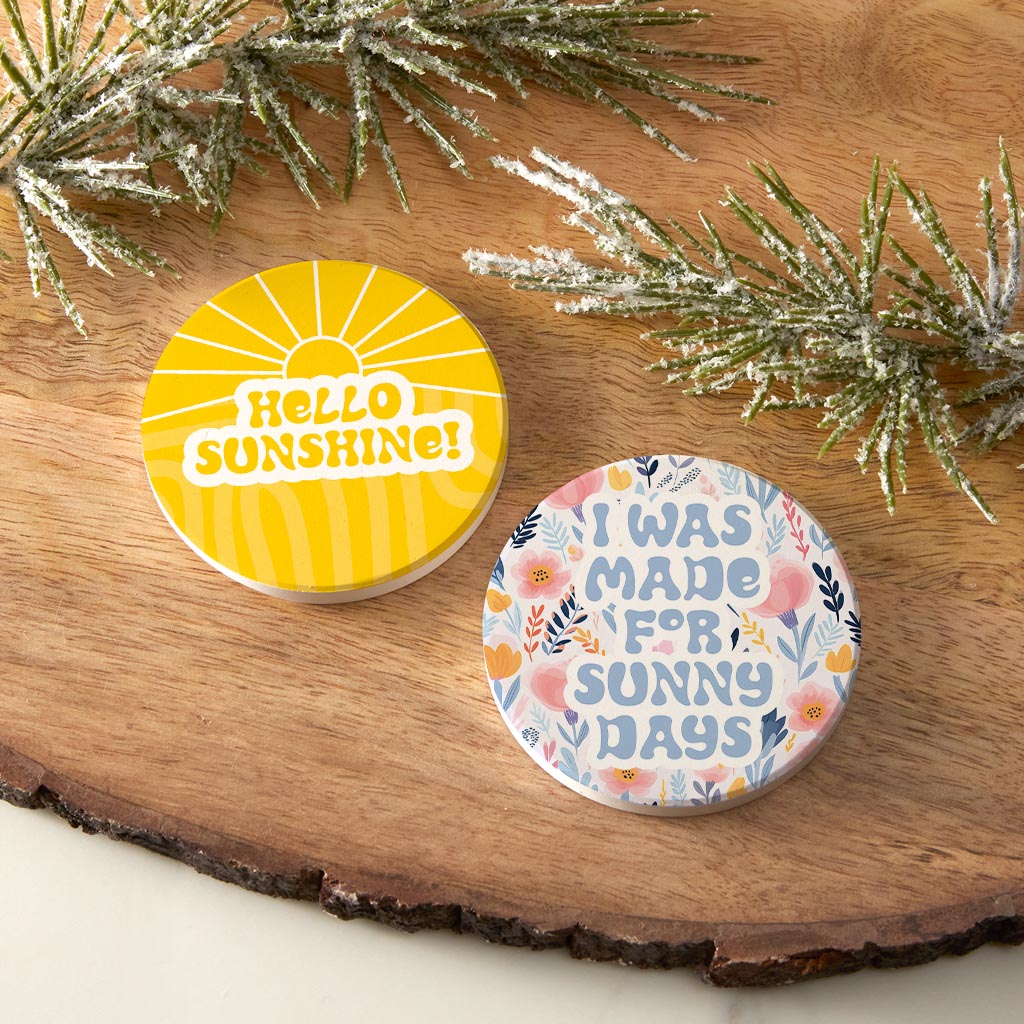 Spring Pastel Sunshine Yellow & Floral Set | 2.65x2.65