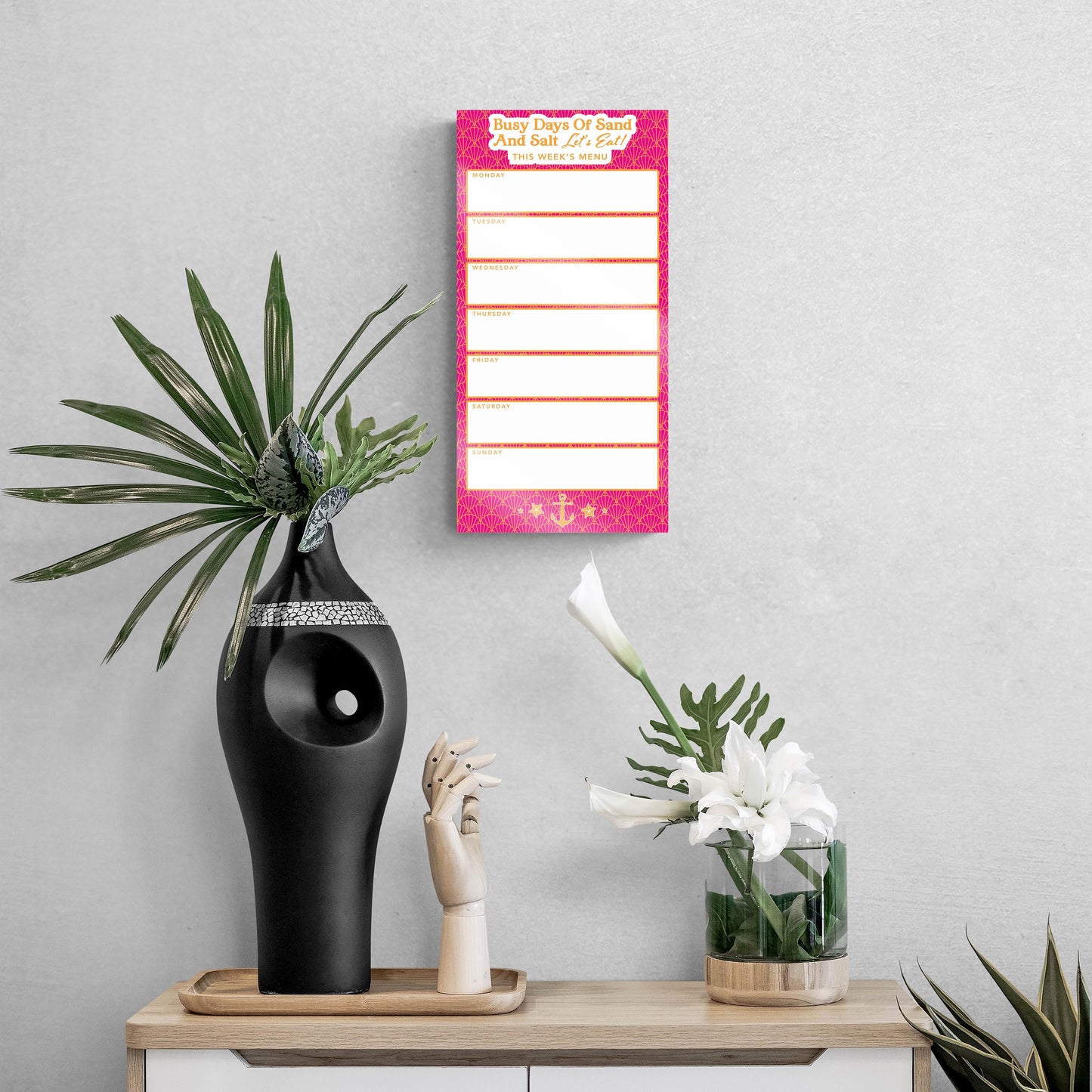 Coastal Sand And Salt Let's Eat Menu Pink | 8x16