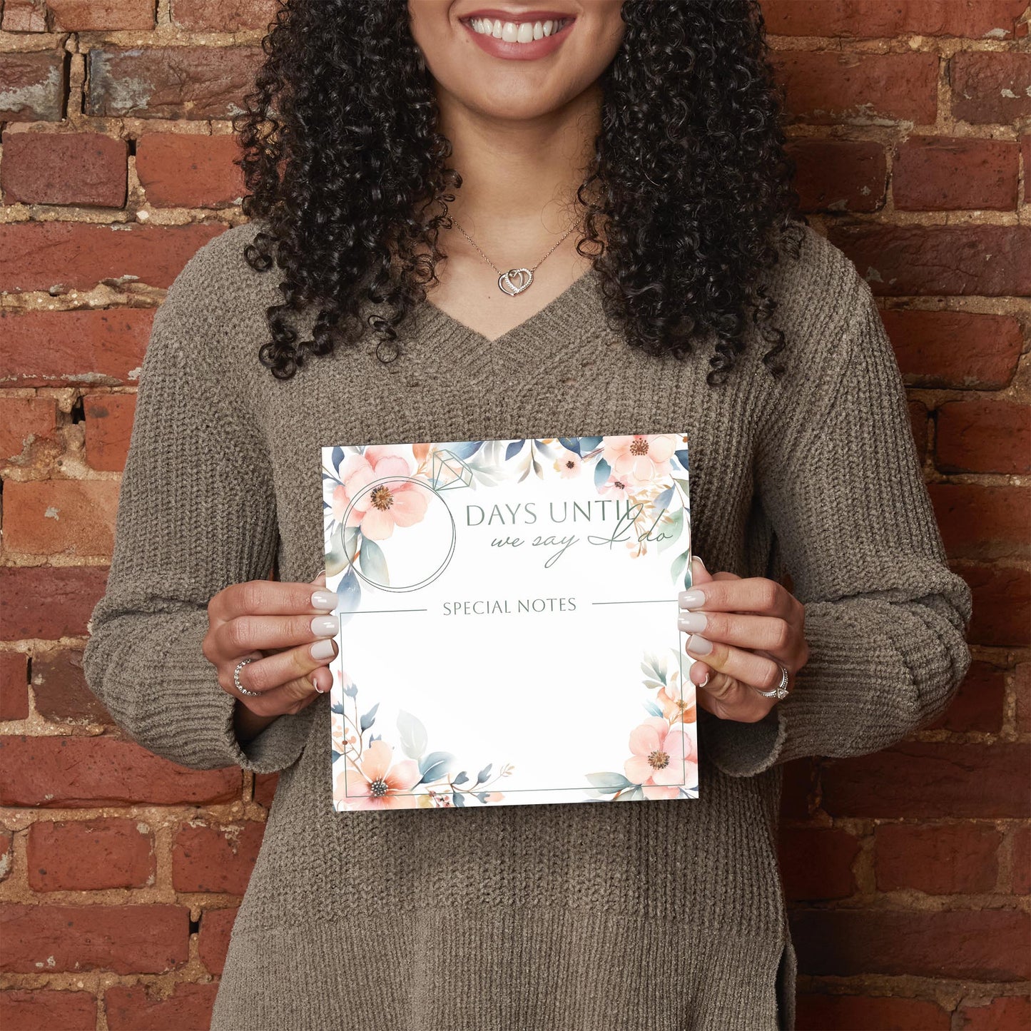 Floral Wedding Countdown with Notes | 8x8