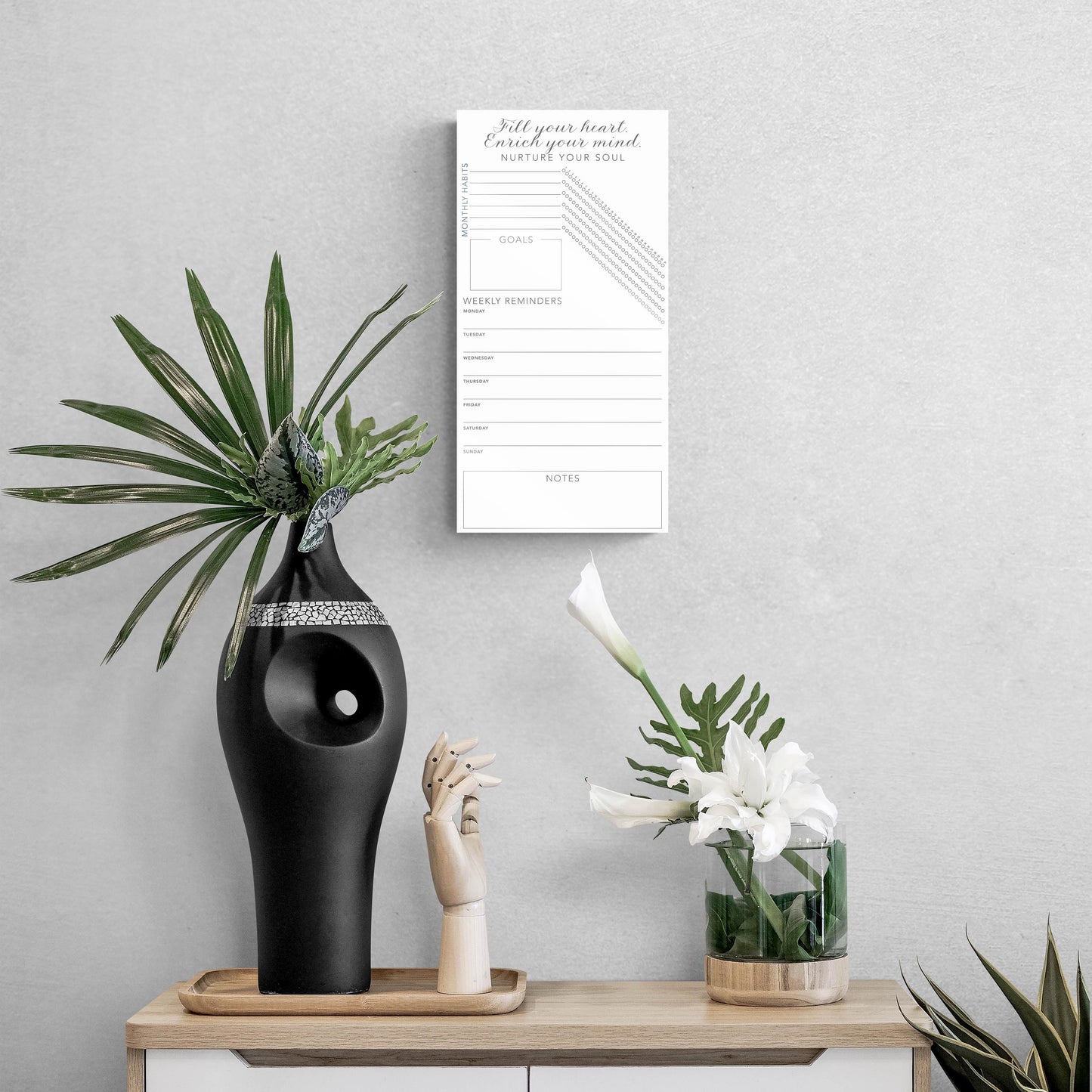 Minimalistic White Nurture Your Soul Habit Tracker | 8x16