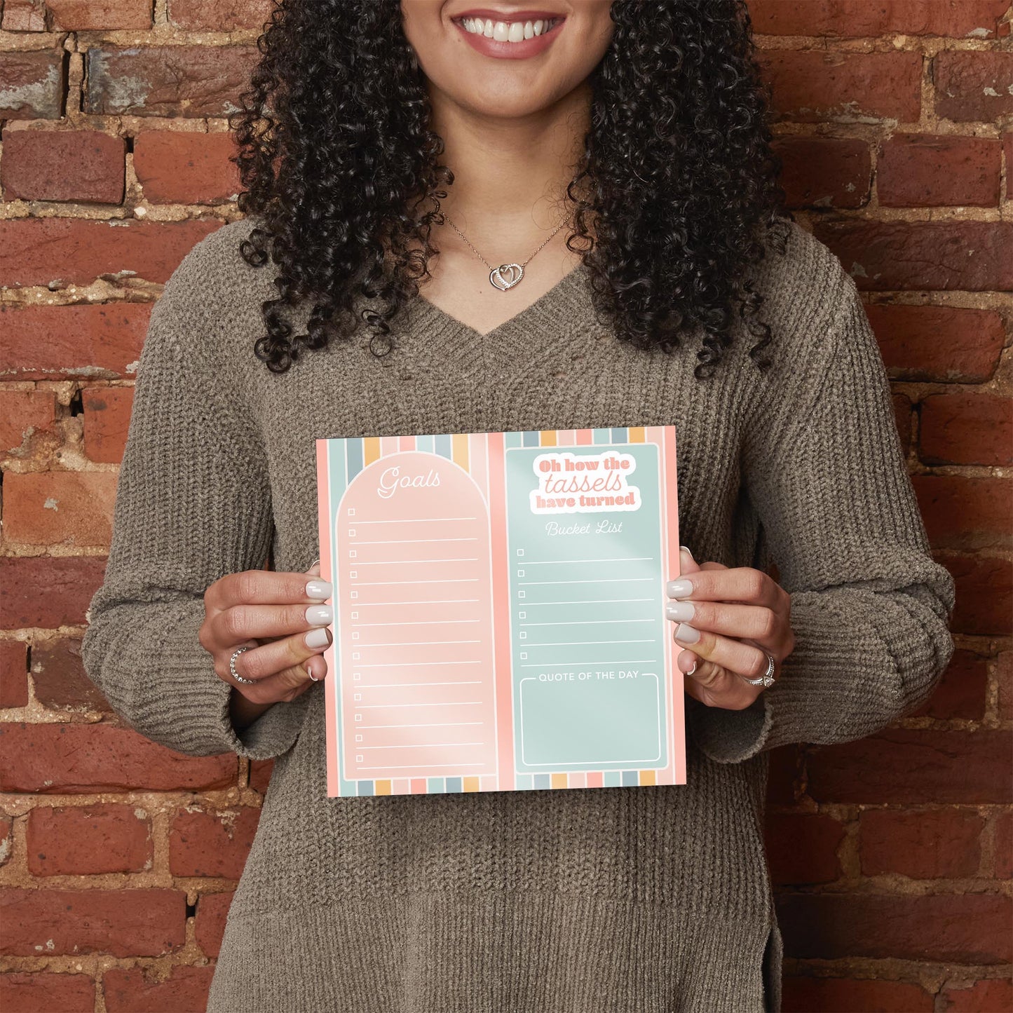 Graduation Tracker Pastel Stripe Tassels | 8x8