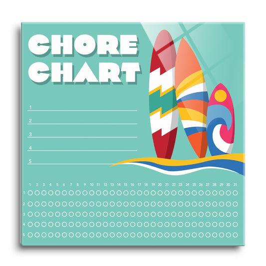 Children's Chore Chart Surf Boards | 12x12