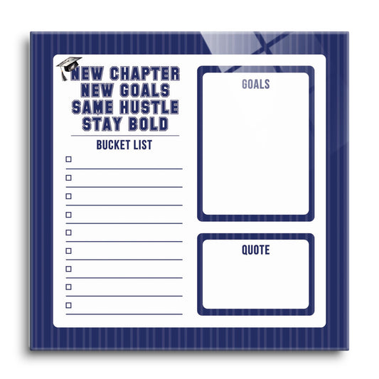Graduation Tracker Navy Stripe Stay Bold | 12x12