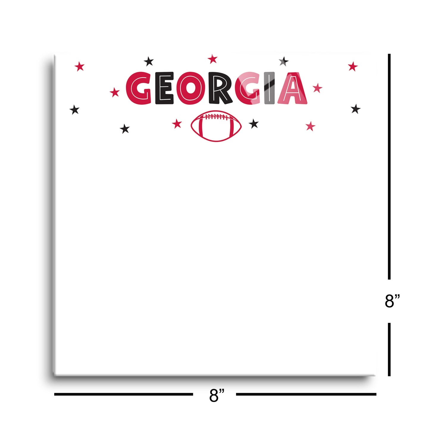 Clairmont & Co Game Day Stars Georgia Note Board | 8x8
