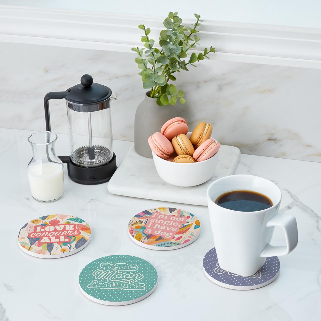Valentine's Offset Circle Coaster Set | 4x4