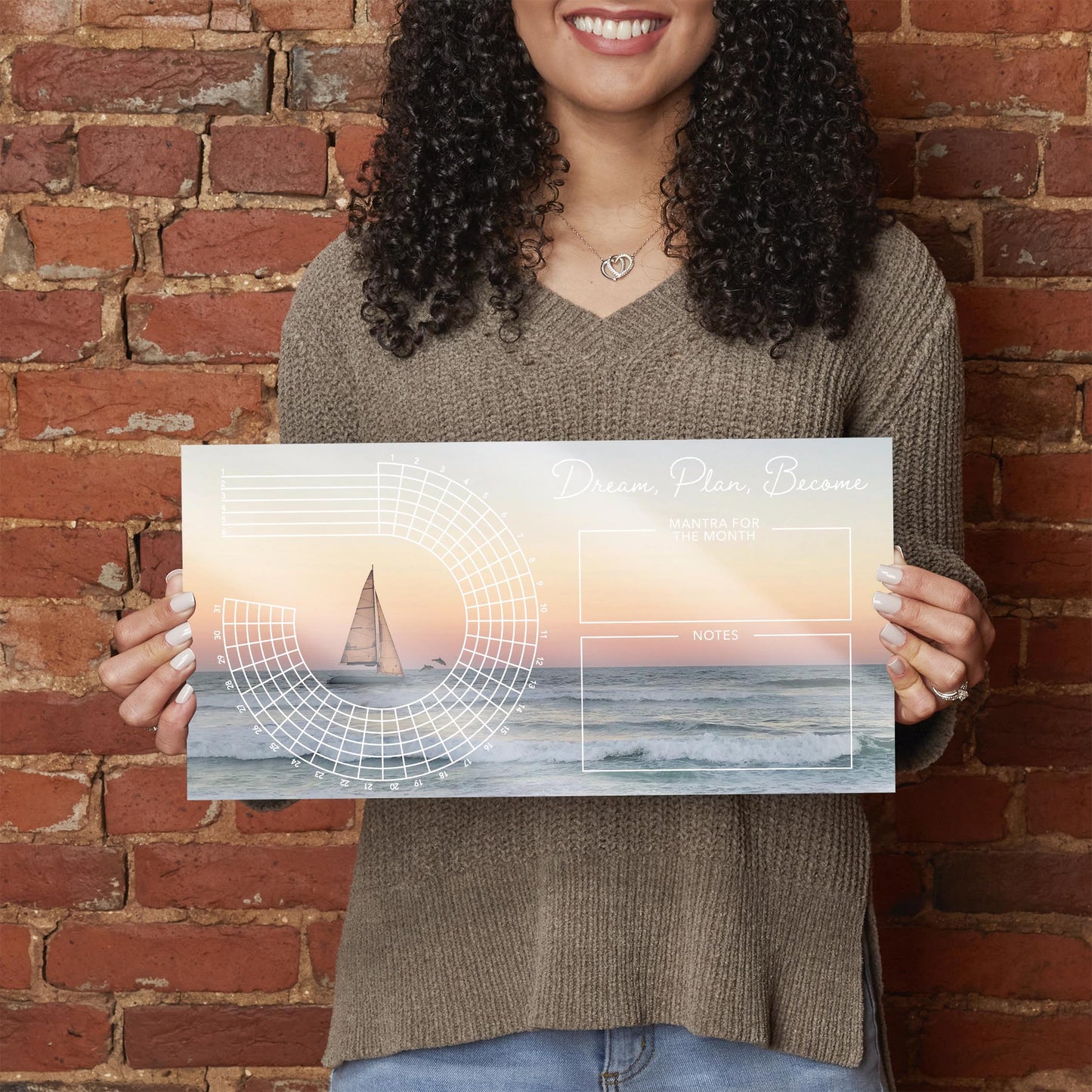 Sunset Saliboat Dream Plan Become Habit Tracker | 16x8