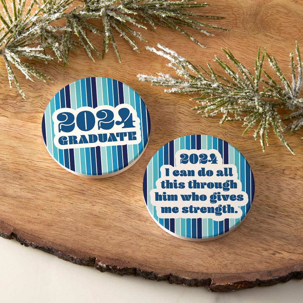 Graduation 2024 Blue Stripe Set | 2.65x2.65