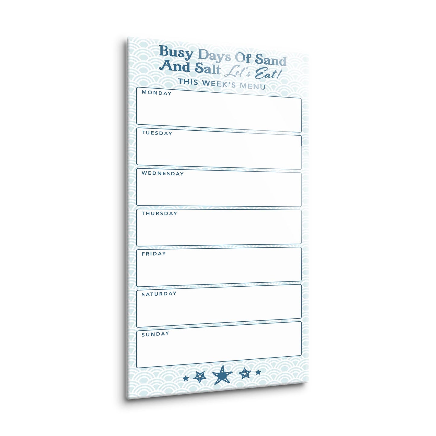 Coastal Sand And Salt Let's Eat Menu Blue | 8x16