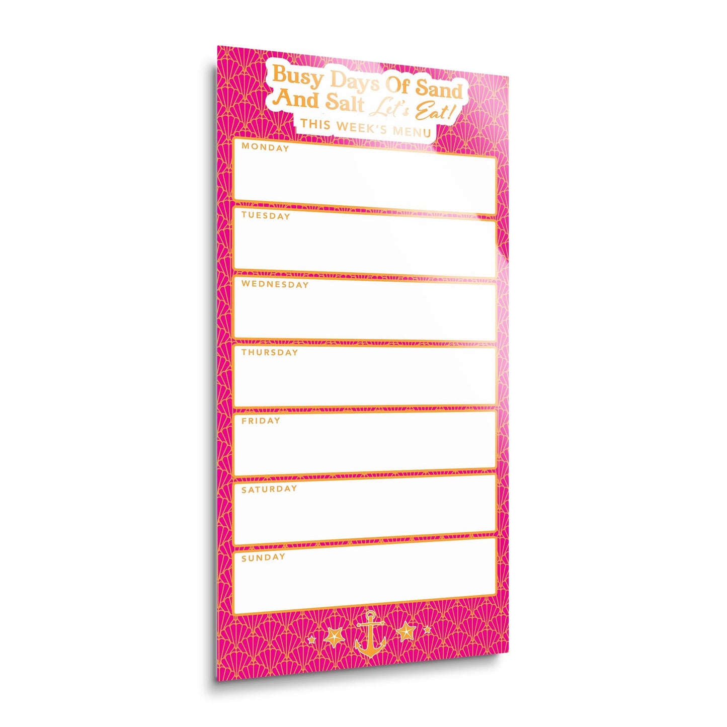 Coastal Sand And Salt Let's Eat Menu Pink | 12x24