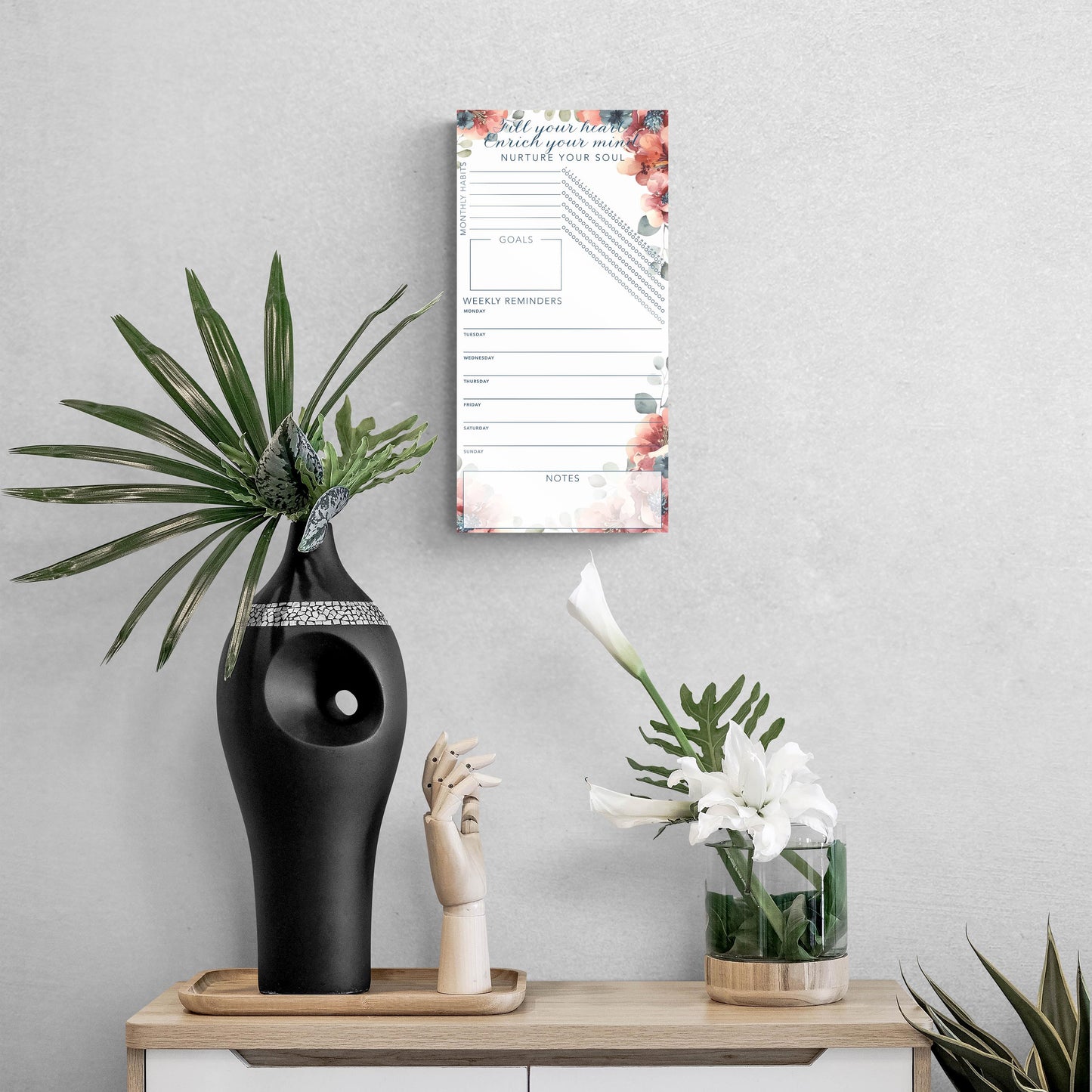 Floral Nurture Your Soul Habit Tracker | 8x16