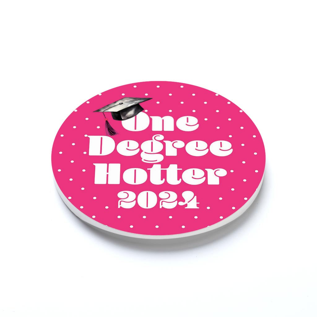 Graduation 2024 One Degree Hotter Pink Polka Dot | 2.65x2.65