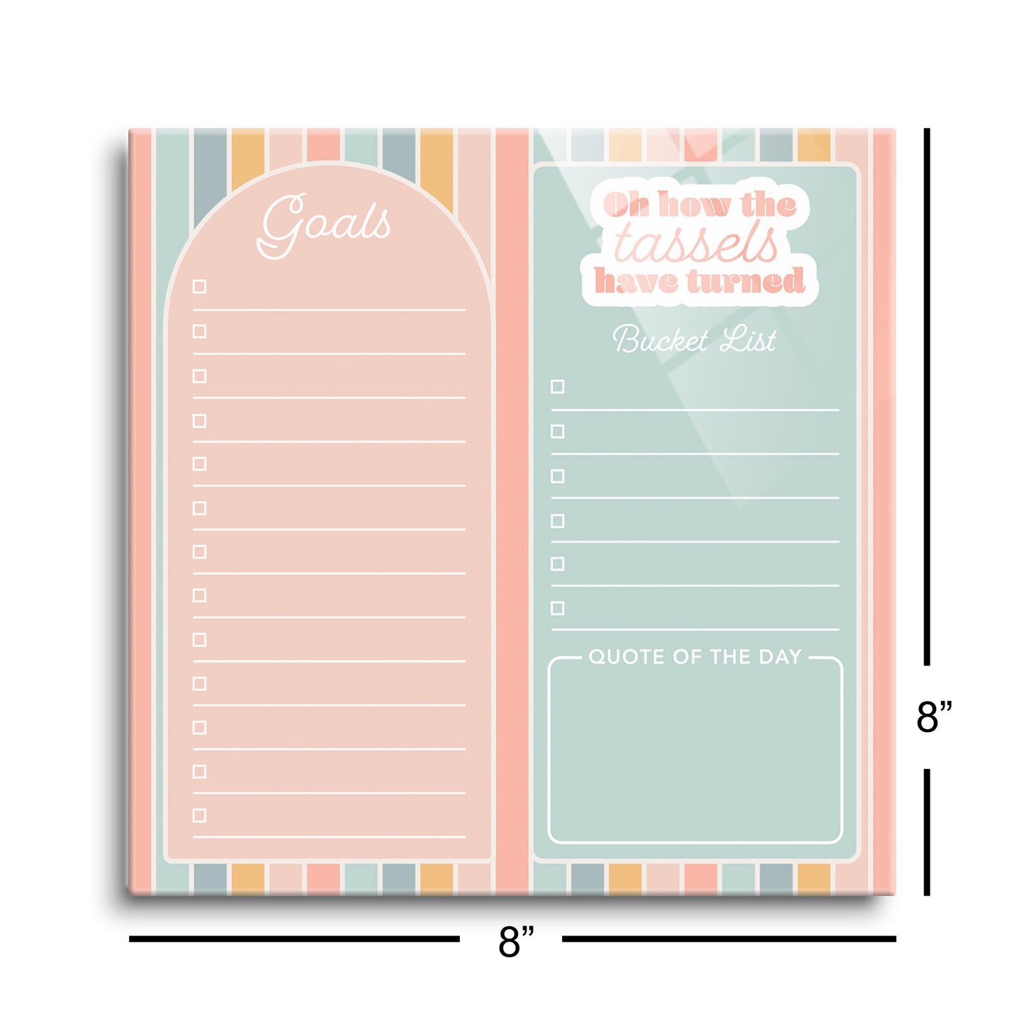 Graduation Tracker Pastel Stripe Tassels | 8x8