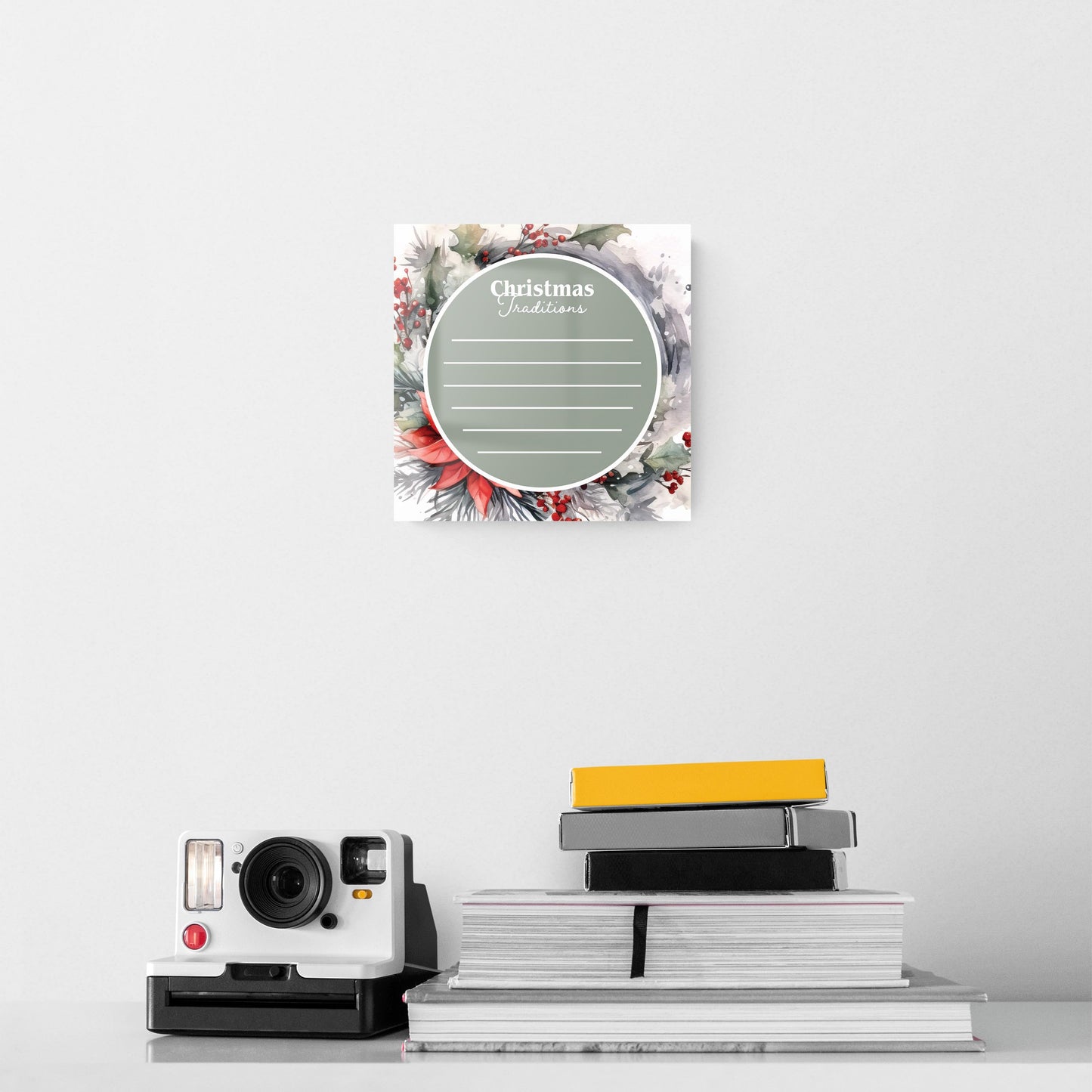 Christmas Traditions Sage Green Wreath | 8x8