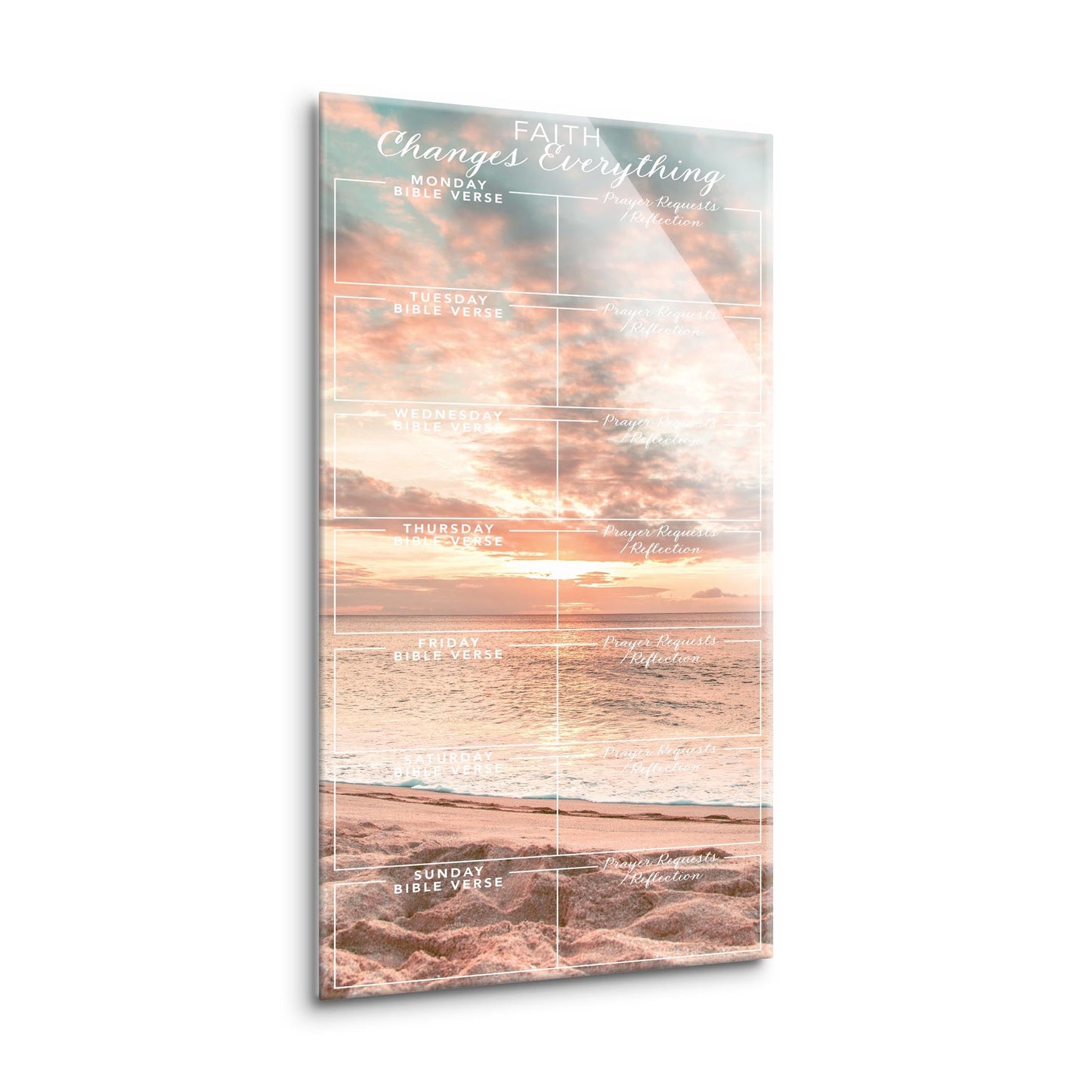 Beach Sunset Faith Changes Everything Prayer Tracker | 8x16