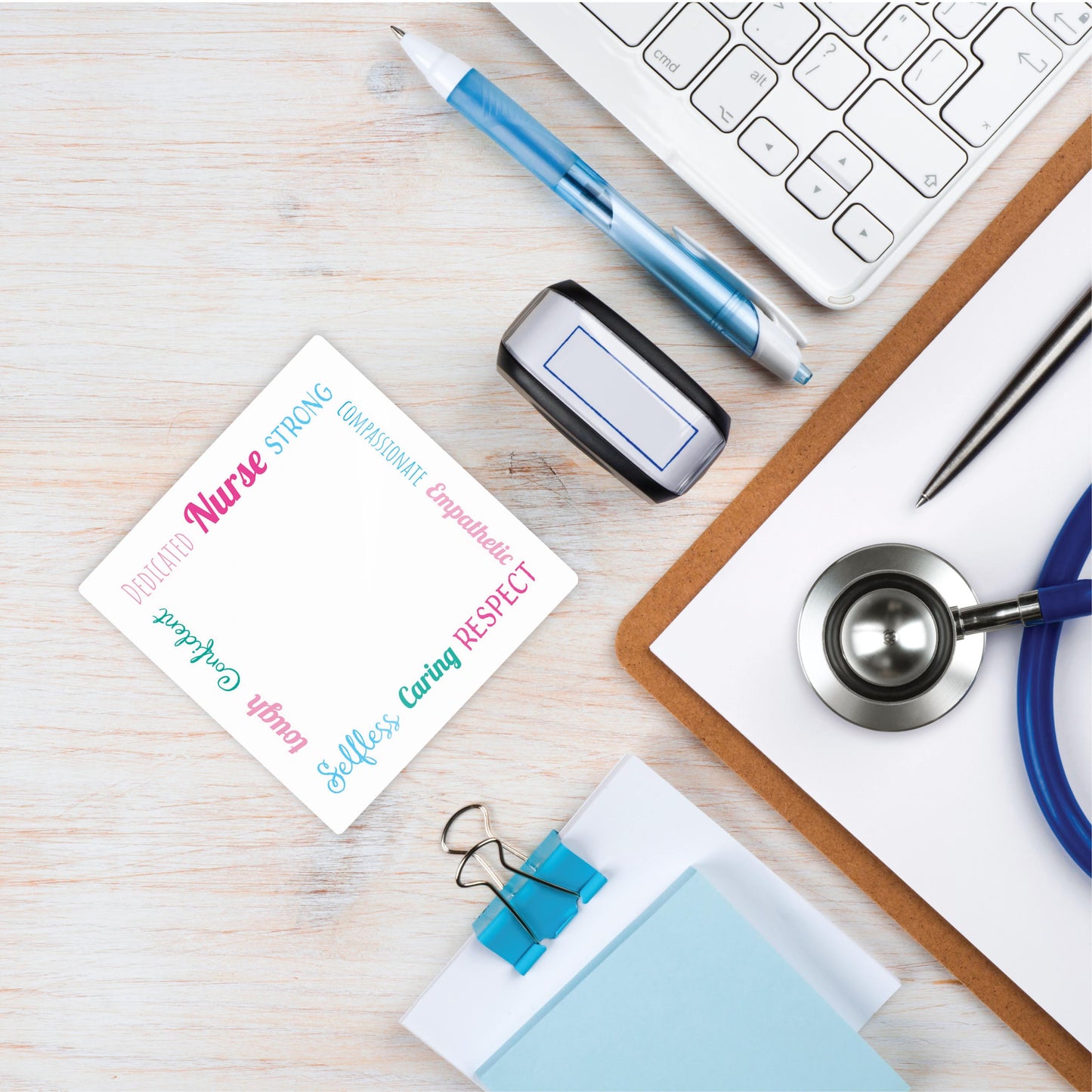 Clear Reminder-Colorful Nurse Words | 4x4