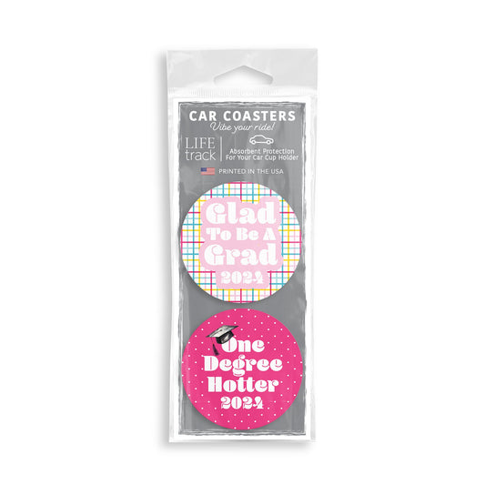 Graduation 2024 Pink Grid & Polka Dot Set | 2.65x2.65