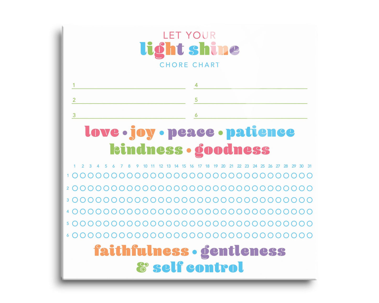 Children's Fruits of the Spirit Habit Tracker | 8x8