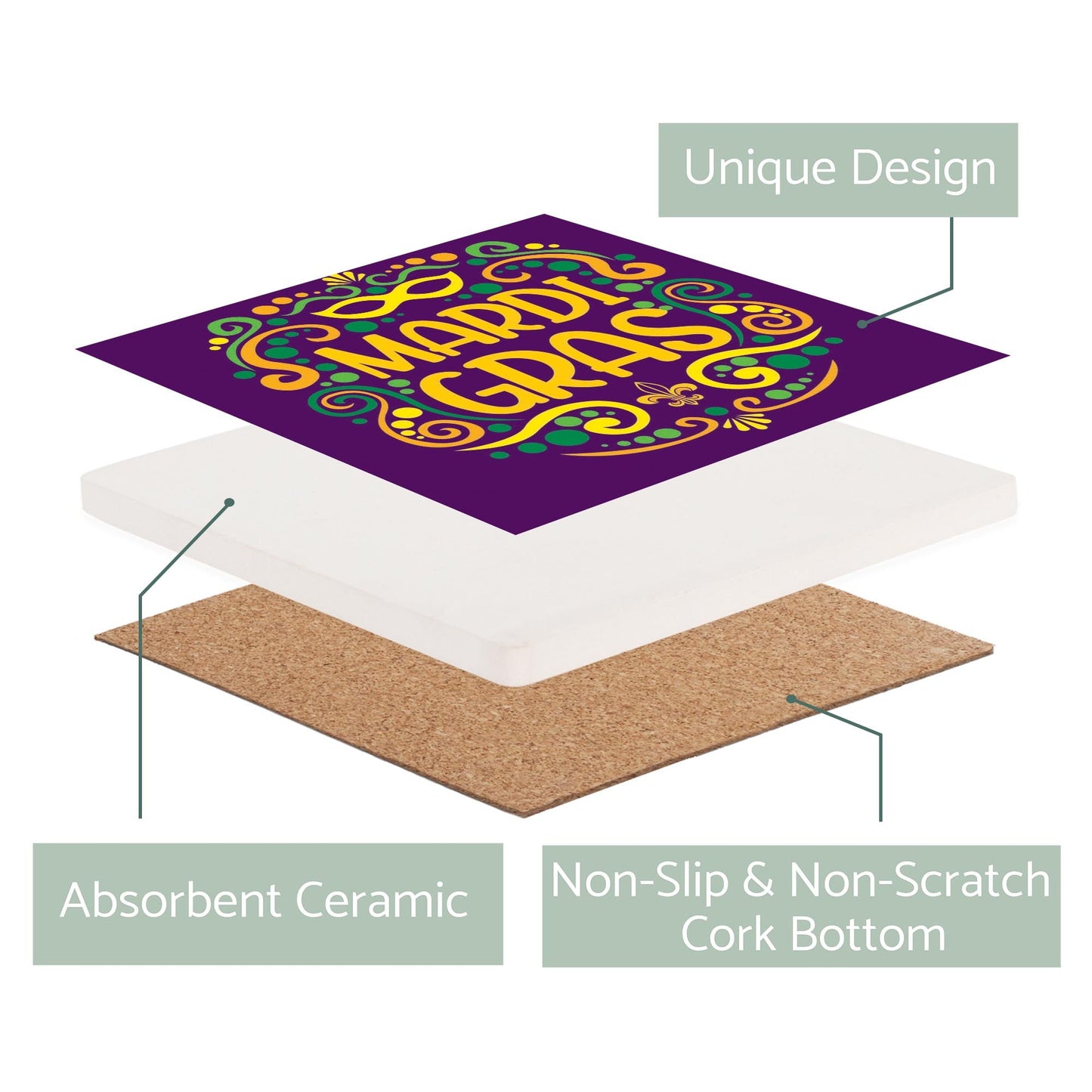 Mardi Gras Decorative Pattern | 4x4