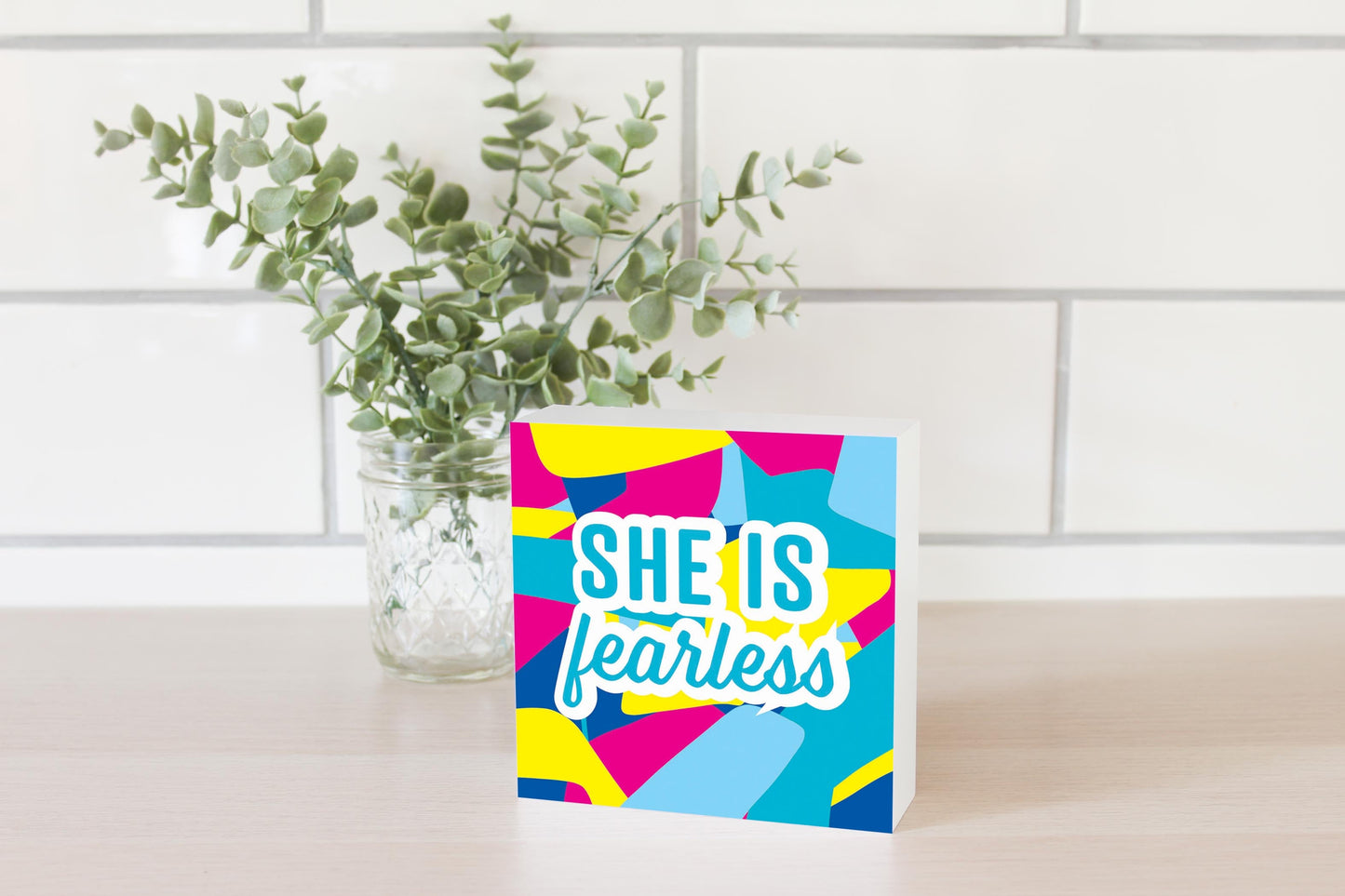 She Is Fearless Bright Pattern | 5x5