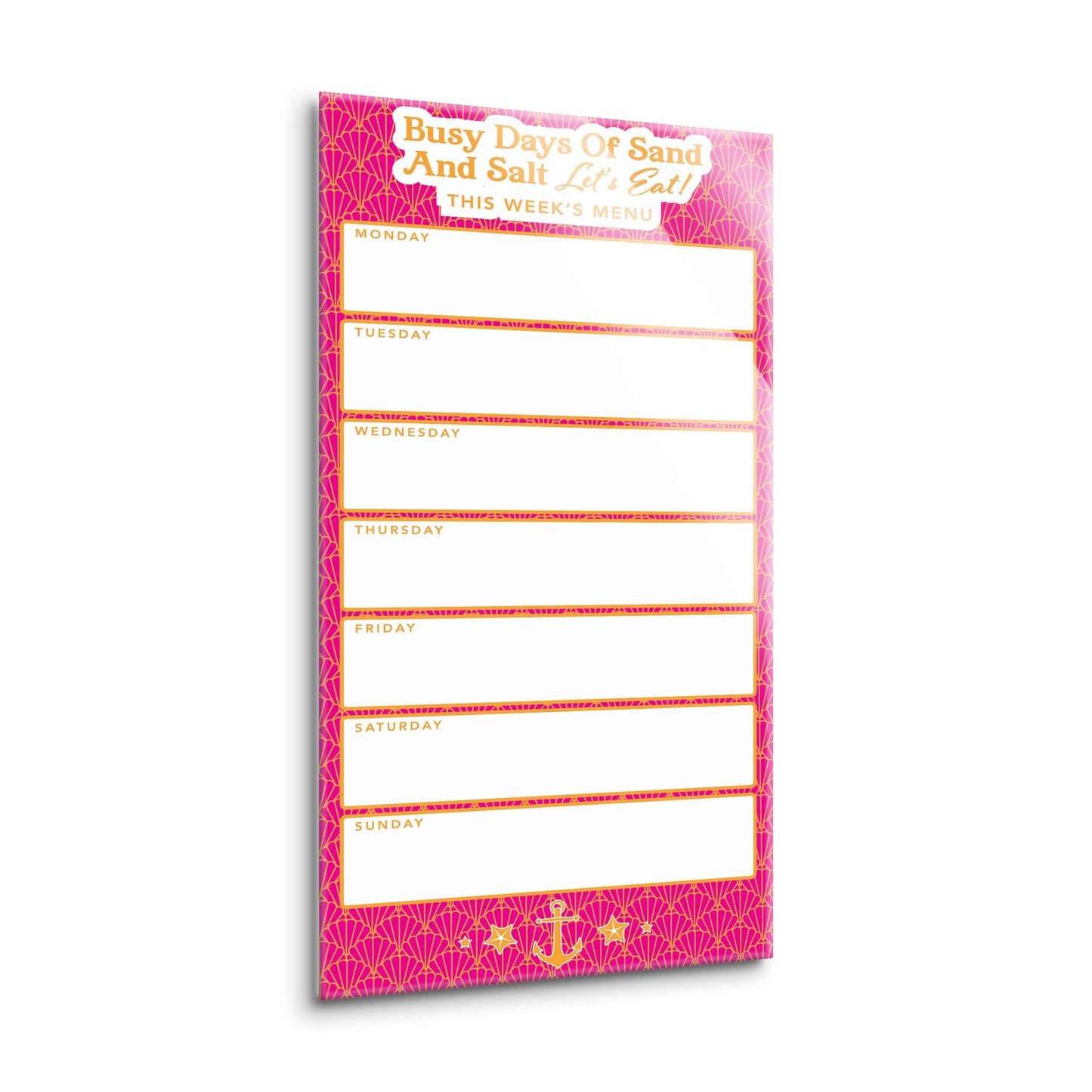 Coastal Sand And Salt Let's Eat Menu Pink | 8x16