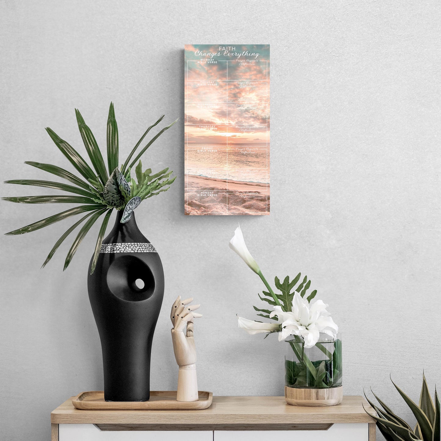 Beach Sunset Faith Changes Everything Prayer Tracker | 8x16