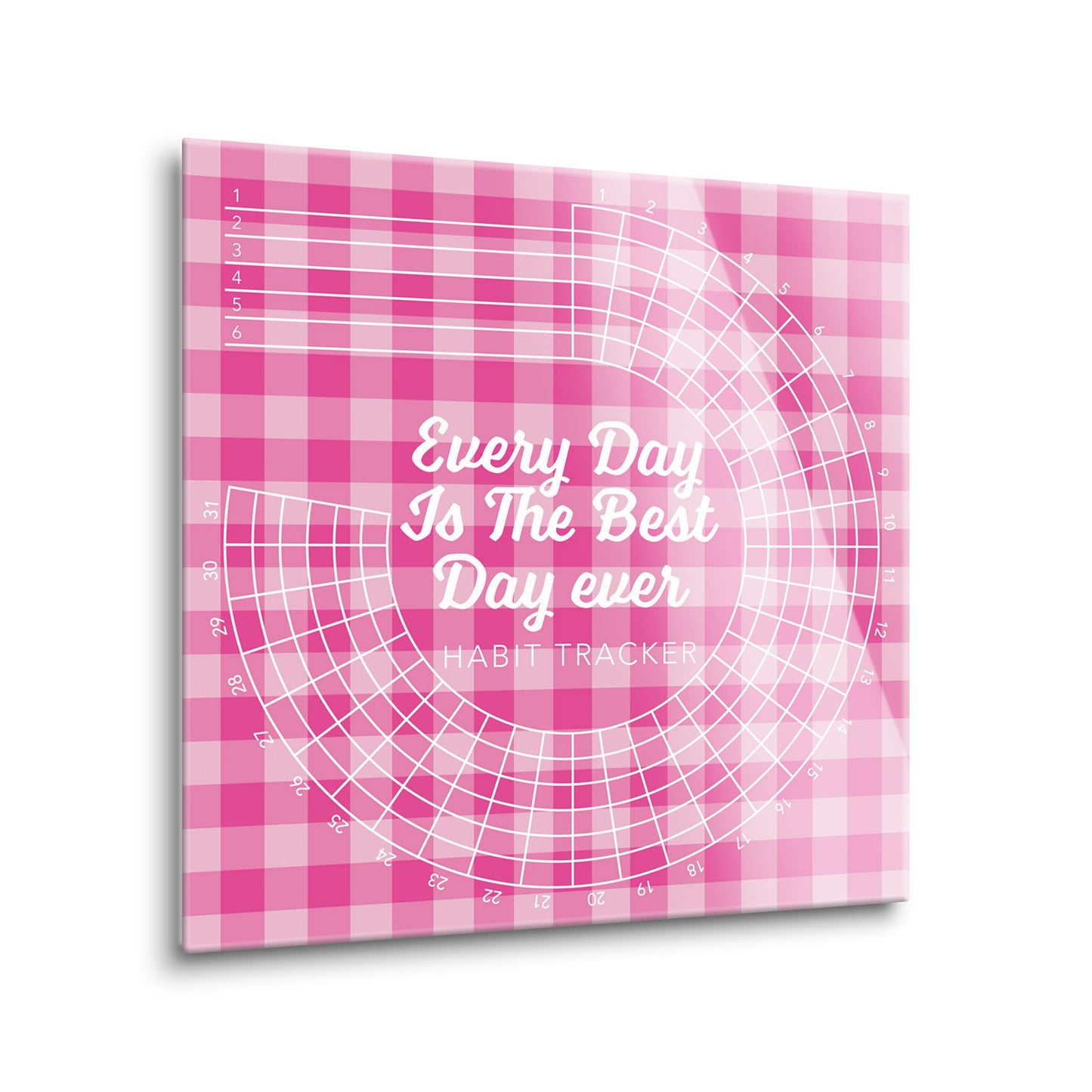 Pink Dream Checkered Habit Tracker Best Day Ever | 8x8