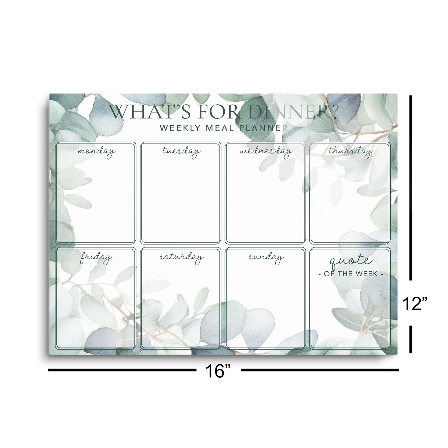 Eucalyptus What's for Dinner Weekly Menu | 16x12