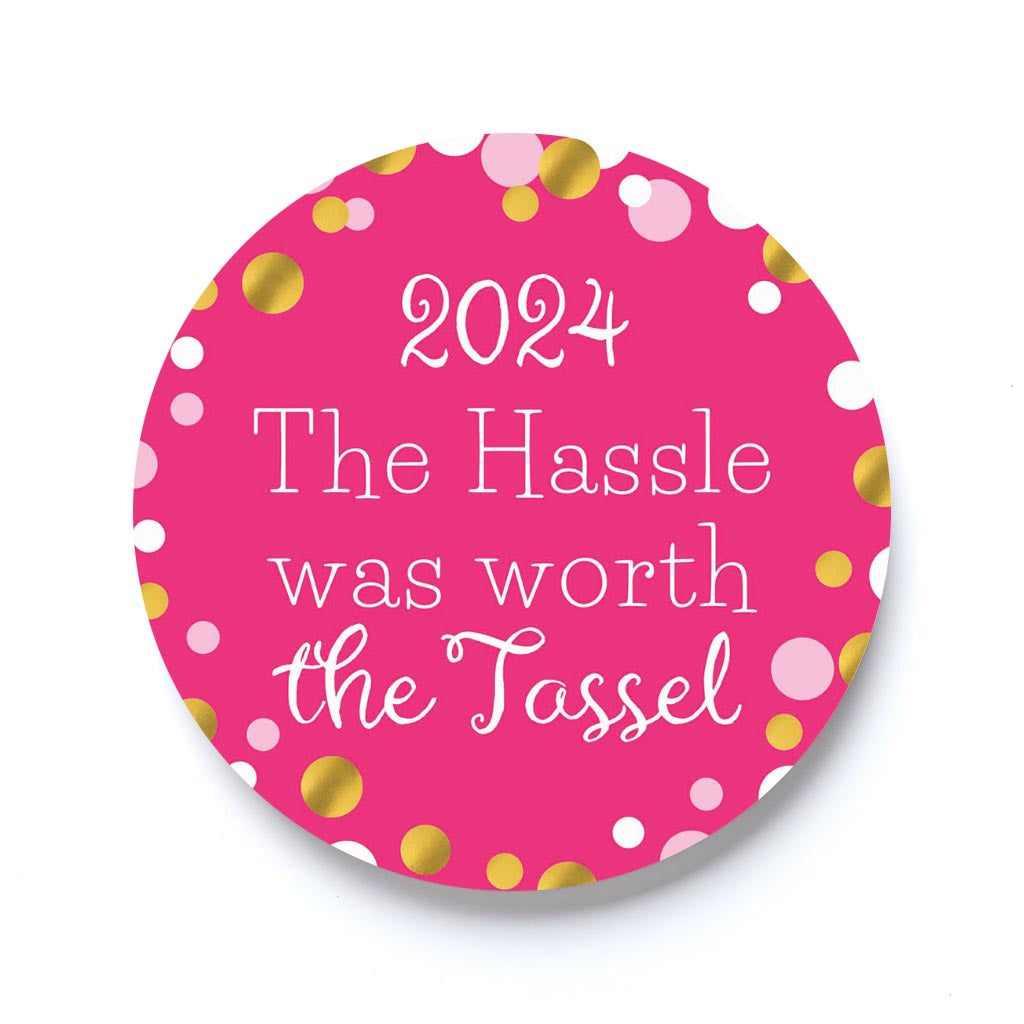 Graduation 2024 Worth The Tassel Pink Confetti | 2.65x2.65