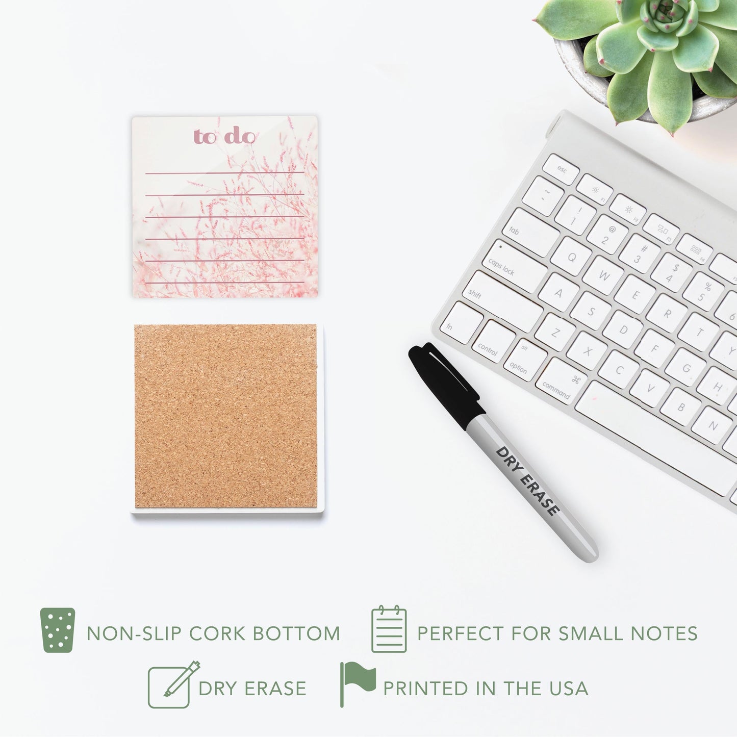 Retro Pastel Notes Pink Floral Grass | 4x4