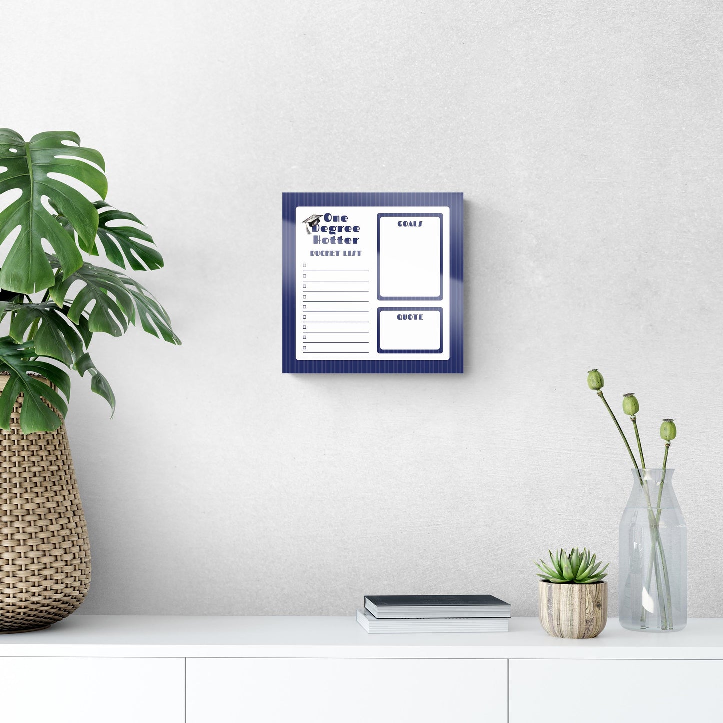 Graduation Tracker Navy Stripe Degree Hotter | 12x12