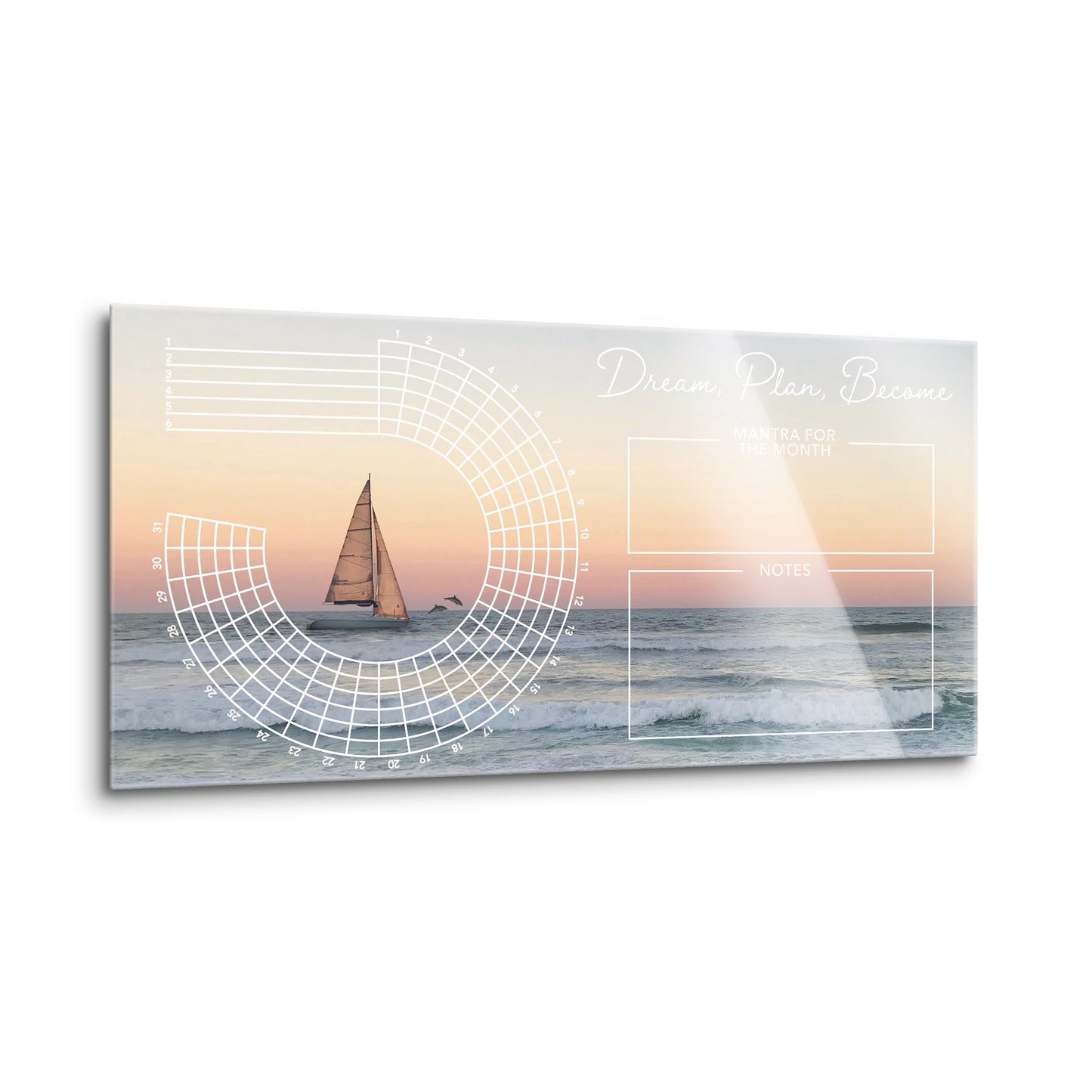 Sunset Saliboat Dream Plan Become Habit Tracker | 16x8